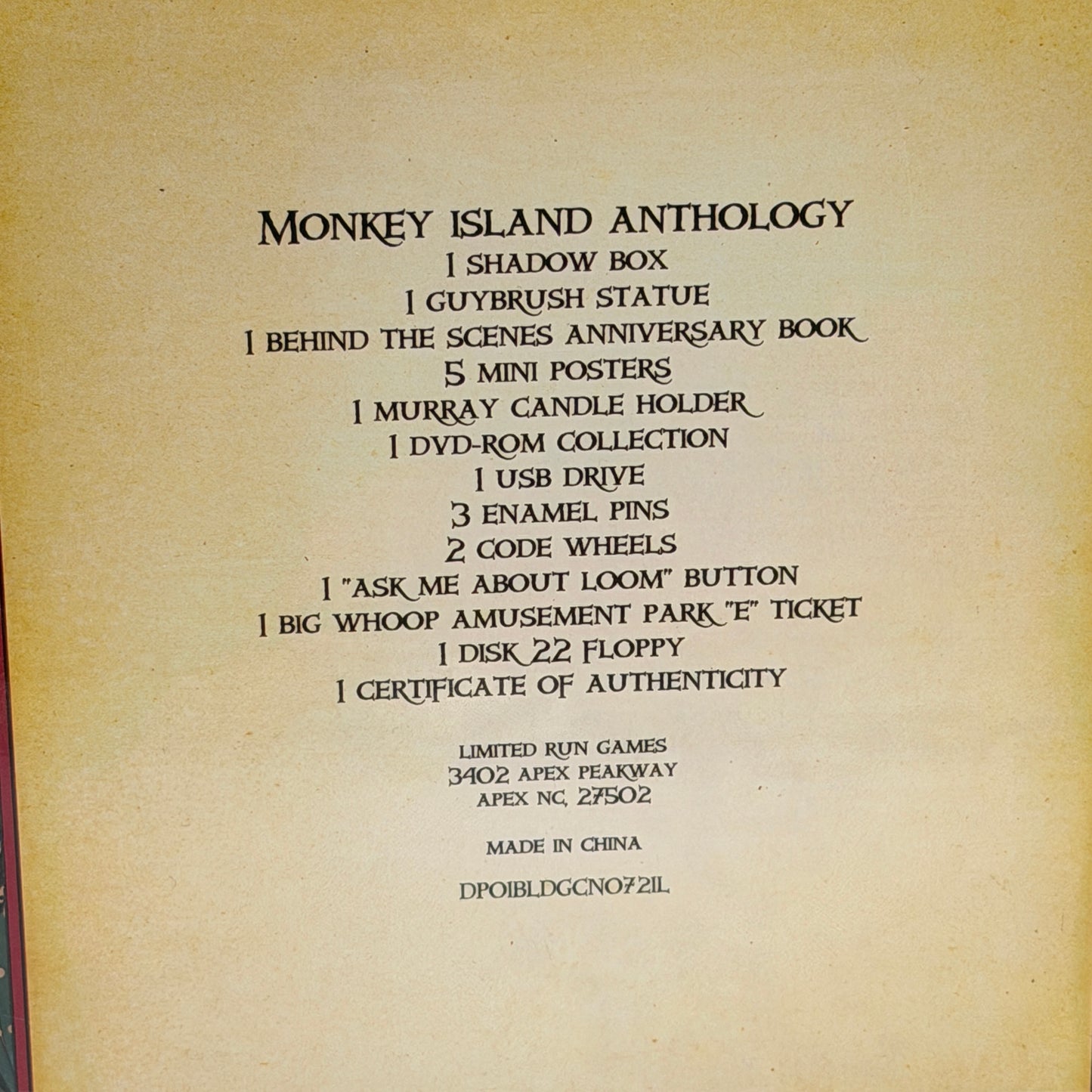 Limited Run Games Monkey Island Collectible Black New In Box