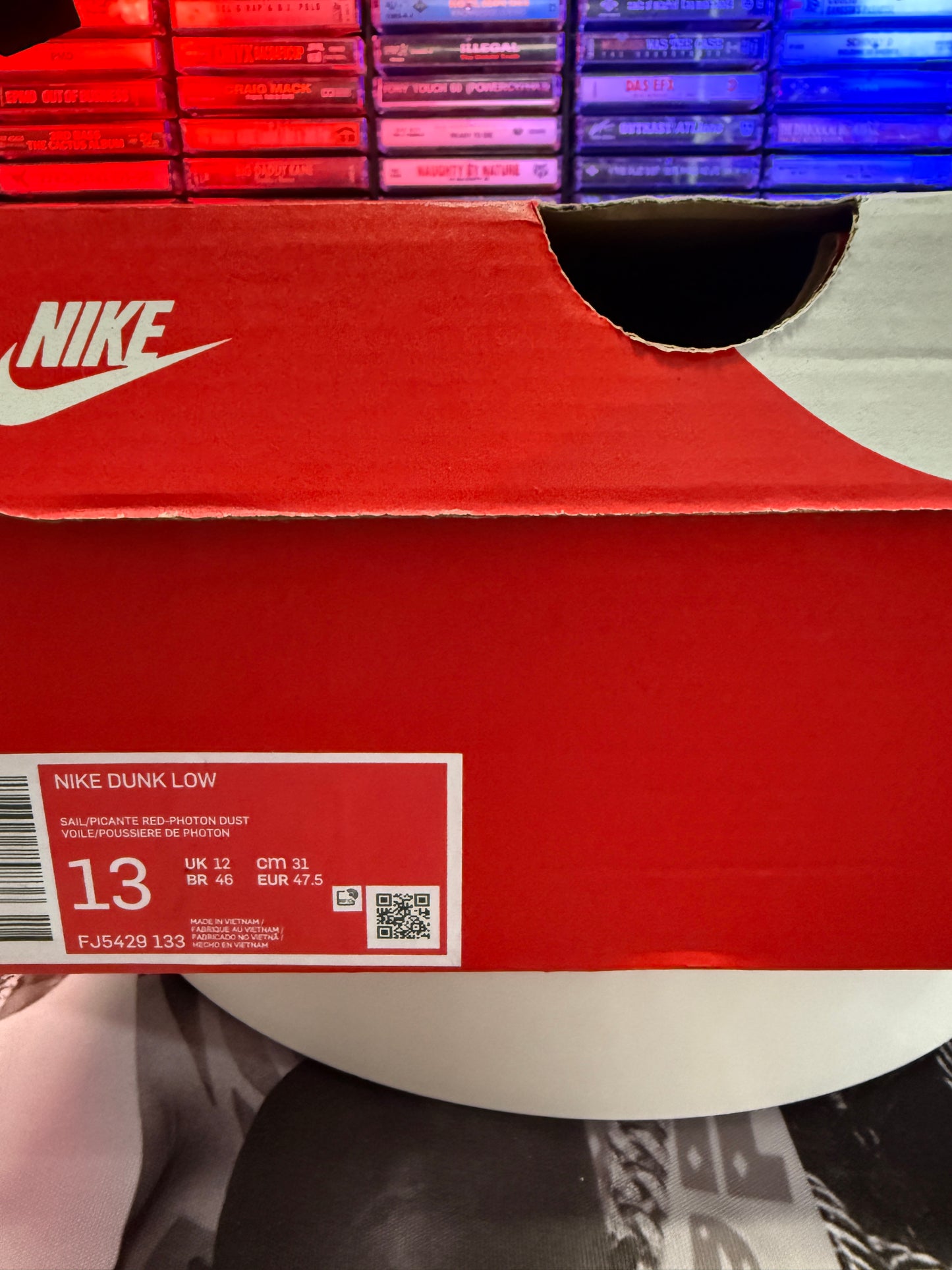 New Nike Dunk Low Sail/Picante Red-Photon Dust FJ5429-133 Size 13