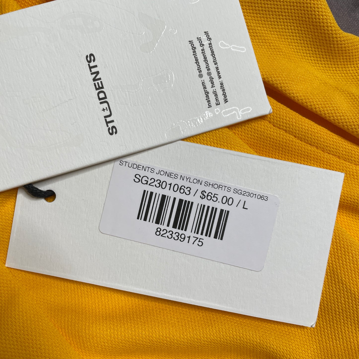 Students Jones Nylon Shorts Yellow SG2301063