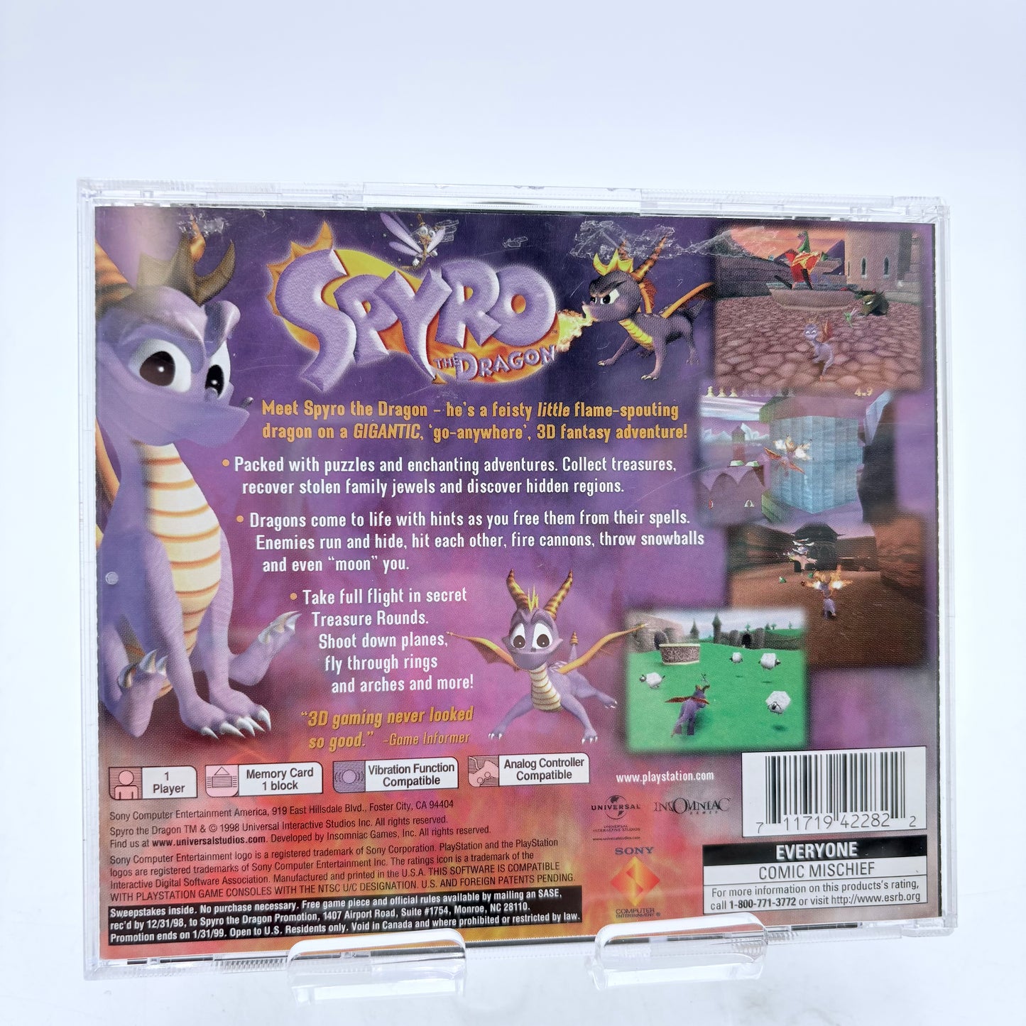 PlayStation Spyro The Dragon Video Game Complete in Box