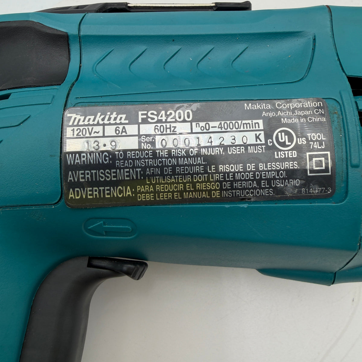 Makita FS4200 6 Amp Drywall Screwdriver Corded 120V 0-4000 RPM