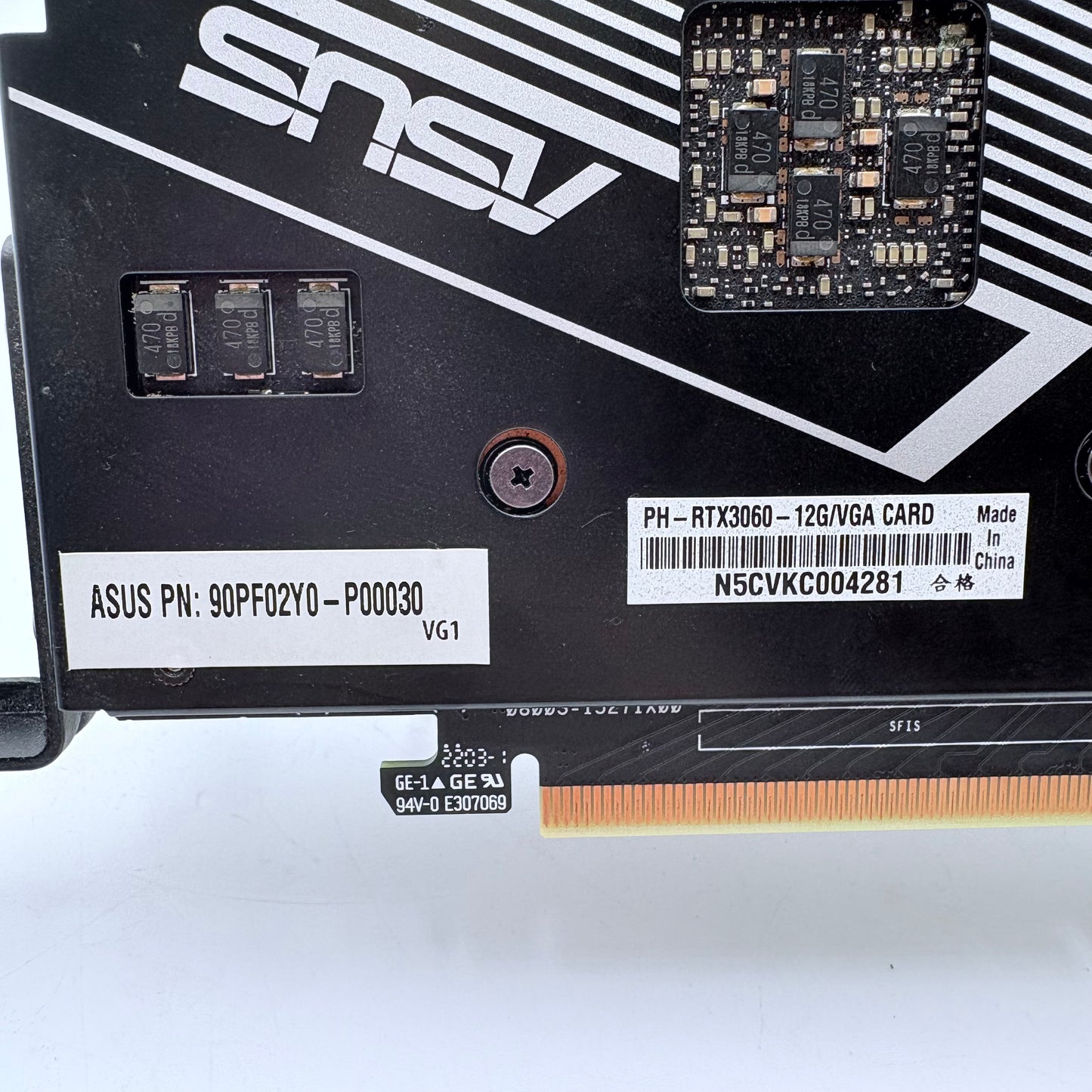 Asus NVIDIA GeForce RTX 3060 12GB GDDR6 Graphics Card Single Fan with Bracket