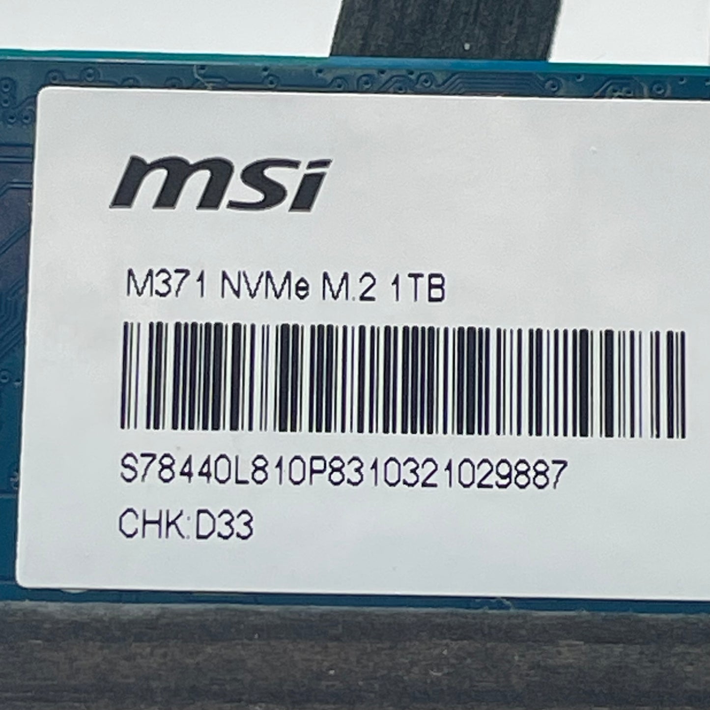 MSI M371 1TB NVMe SSD