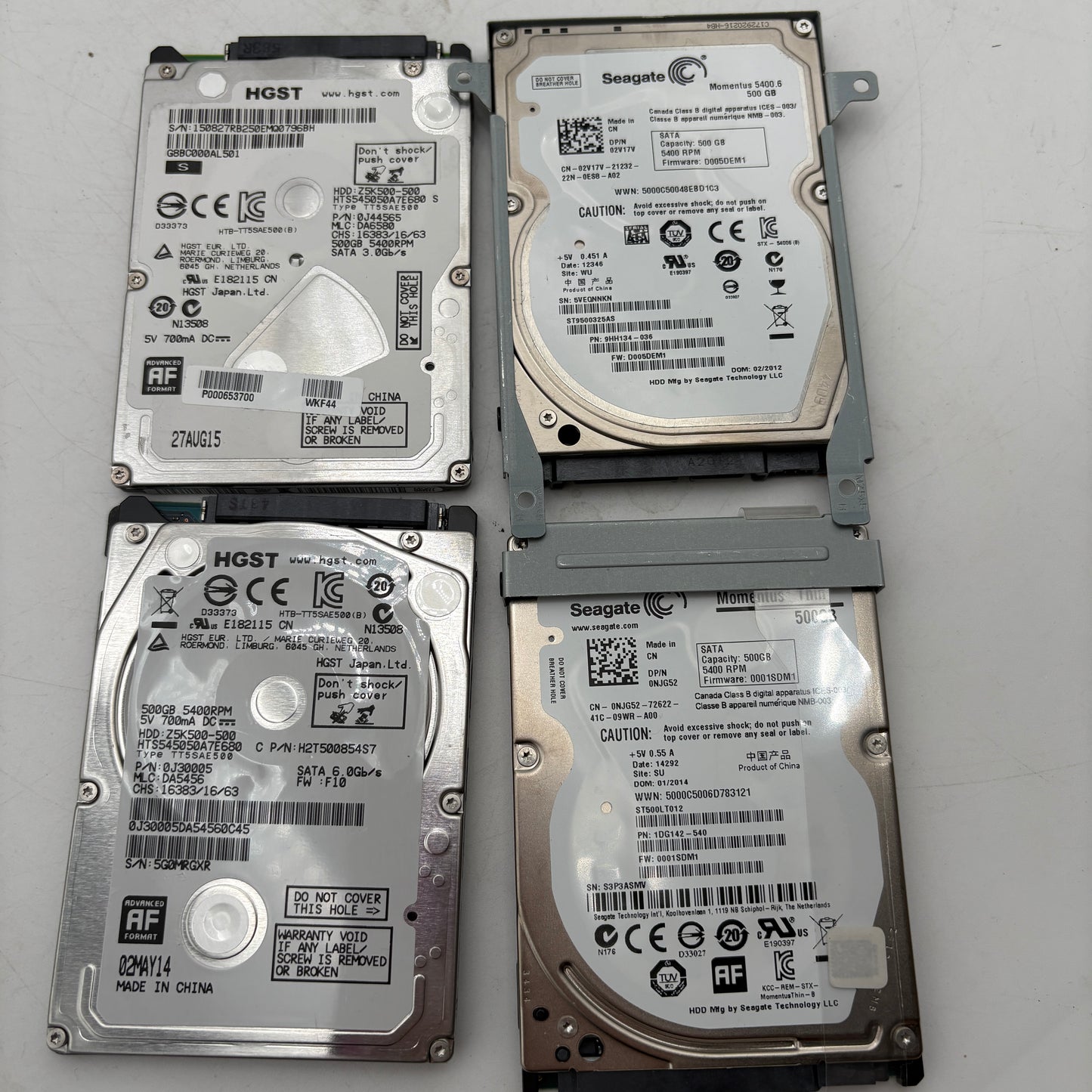 Lot of 12 Assorted 2.5" Laptop Hard Drives READ