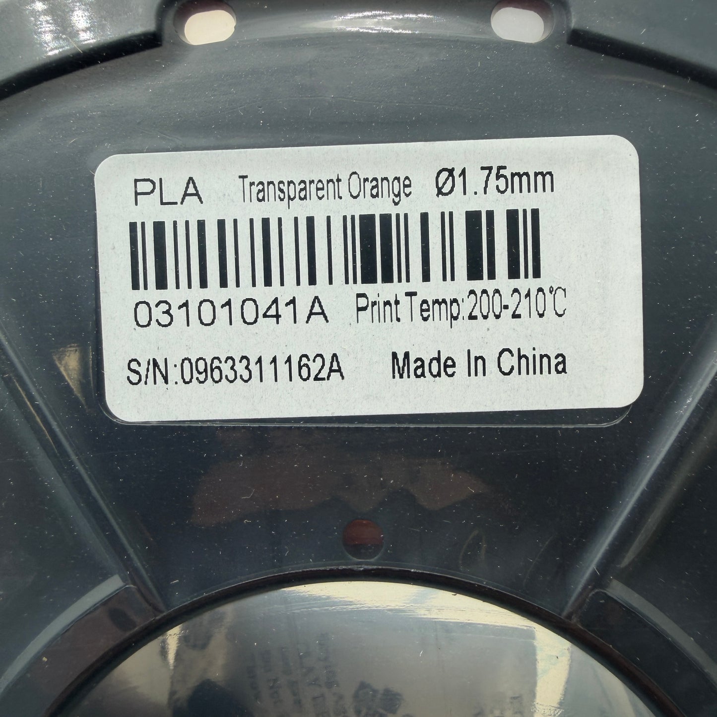 SUNLU 1.75mm PLA Filament 1KG Transparent Orange
