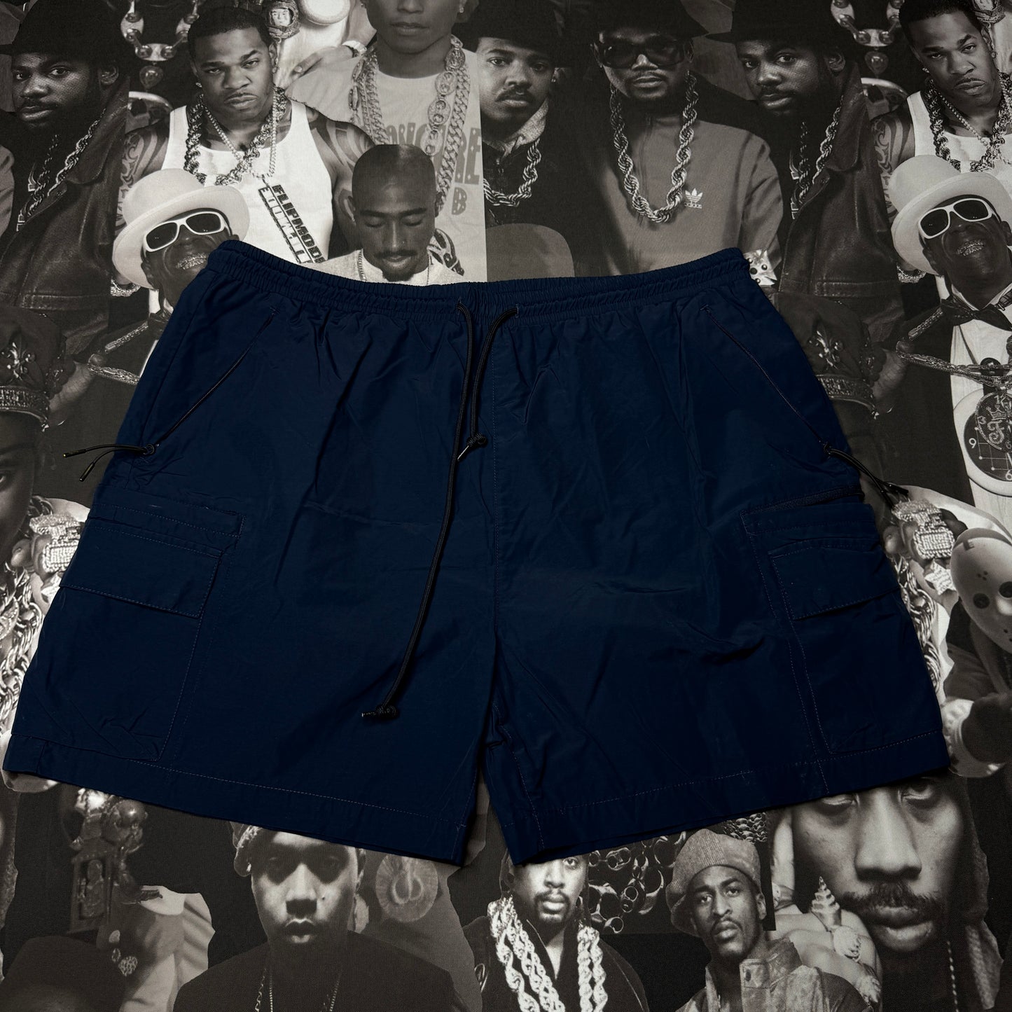 Kith Nylon Cargo Shorts w/ Zip Pockets Sz XL Navy