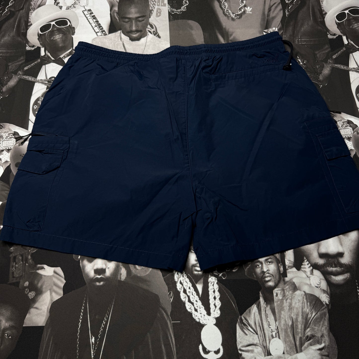 Kith Nylon Cargo Shorts w/ Zip Pockets Sz XL Navy