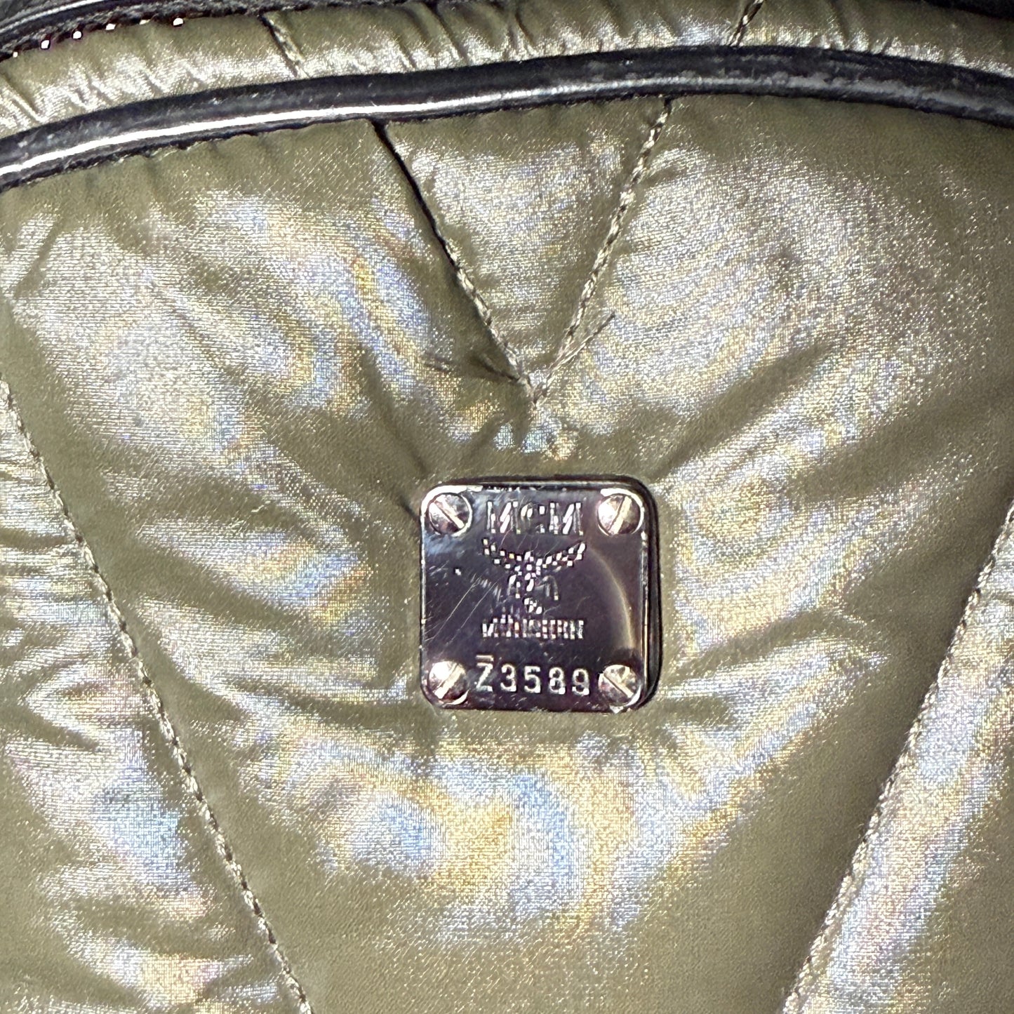 MCM Kissen Quilted Backpack Olive Green MWK5AKS01GK001 10031505