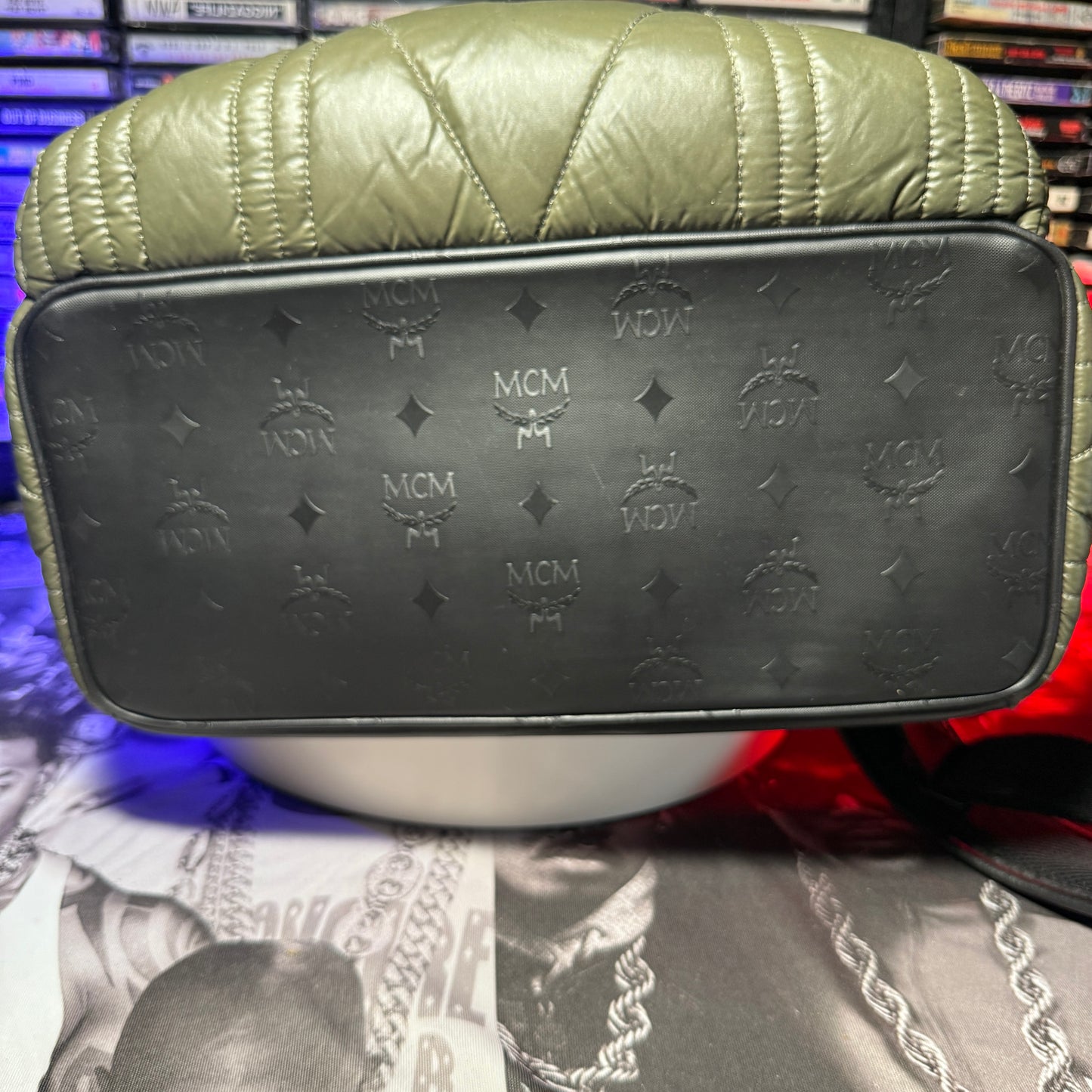 MCM Kissen Quilted Backpack Olive Green MWK5AKS01GK001 10031505