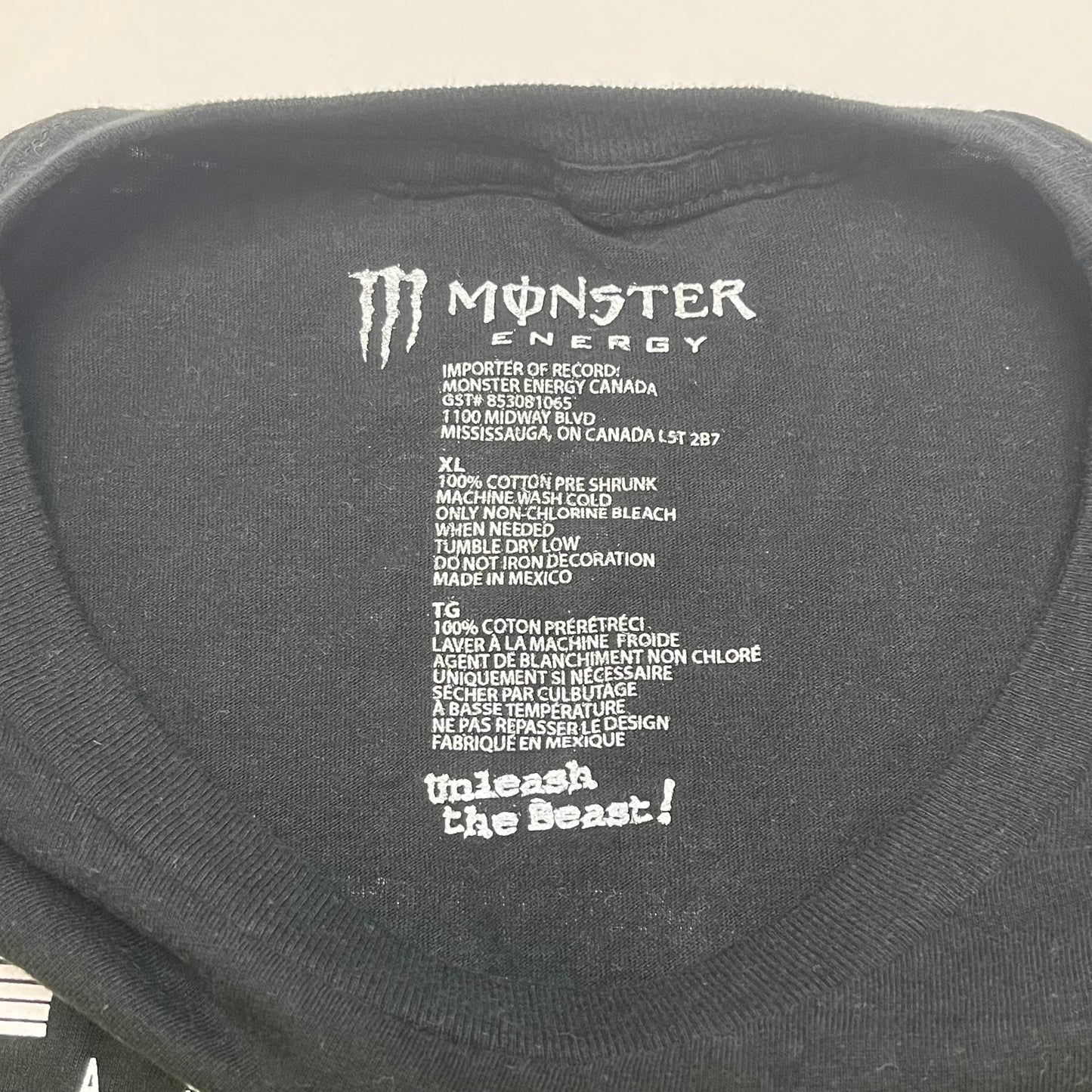 Mens Monster Energy UTB Short Sleeve Shirt XL Black - Used