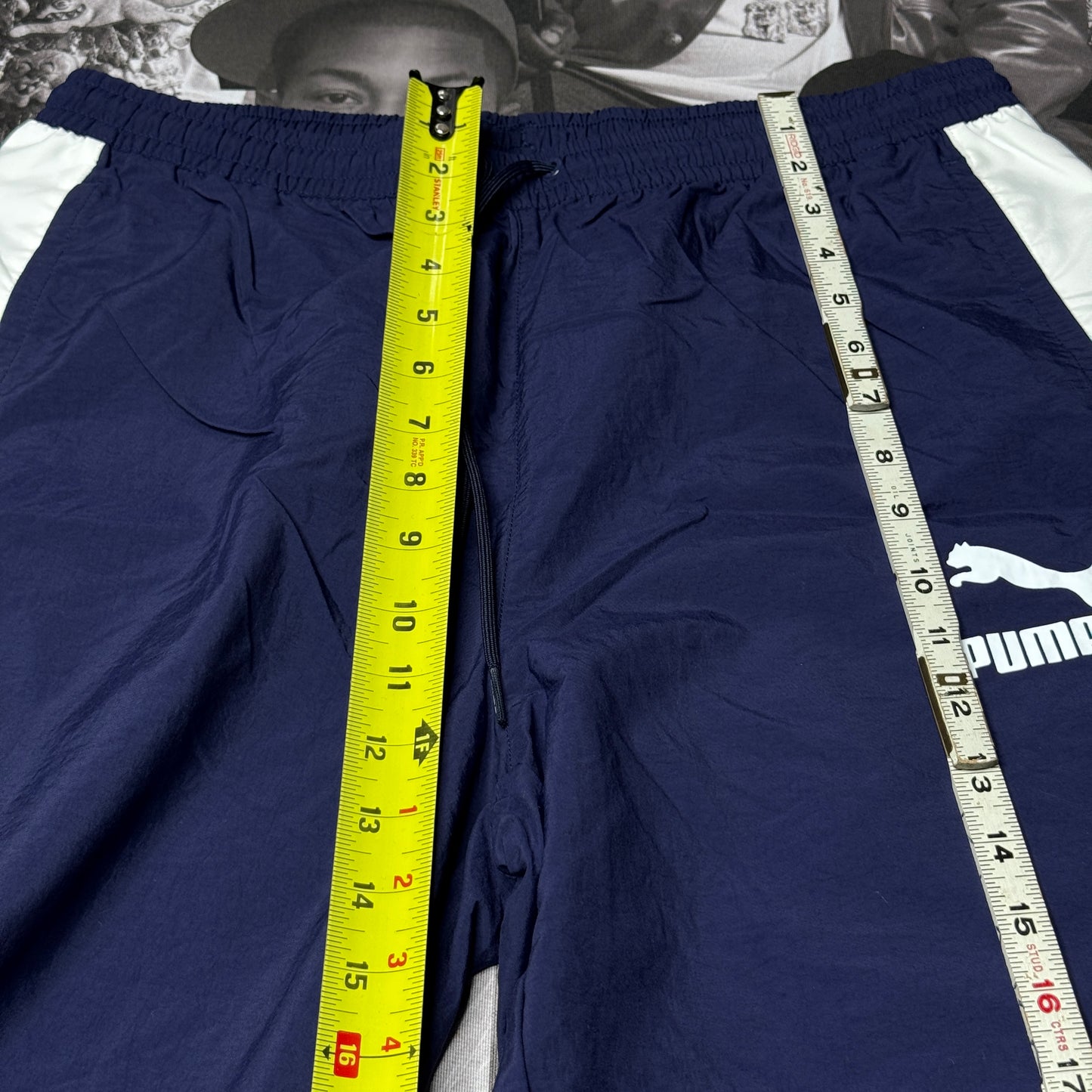 Mens Puma Retro Woven Pants Navy/White Sz Large 576377-06