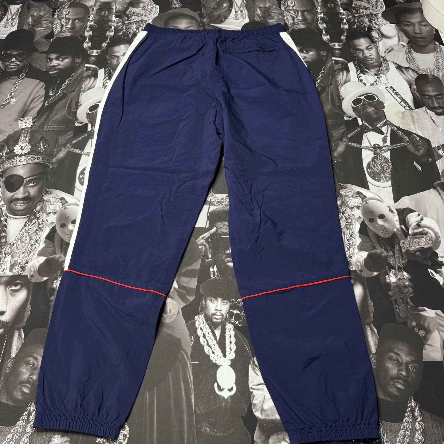 Mens Puma Retro Woven Pants Navy/White Sz Large 576377-06