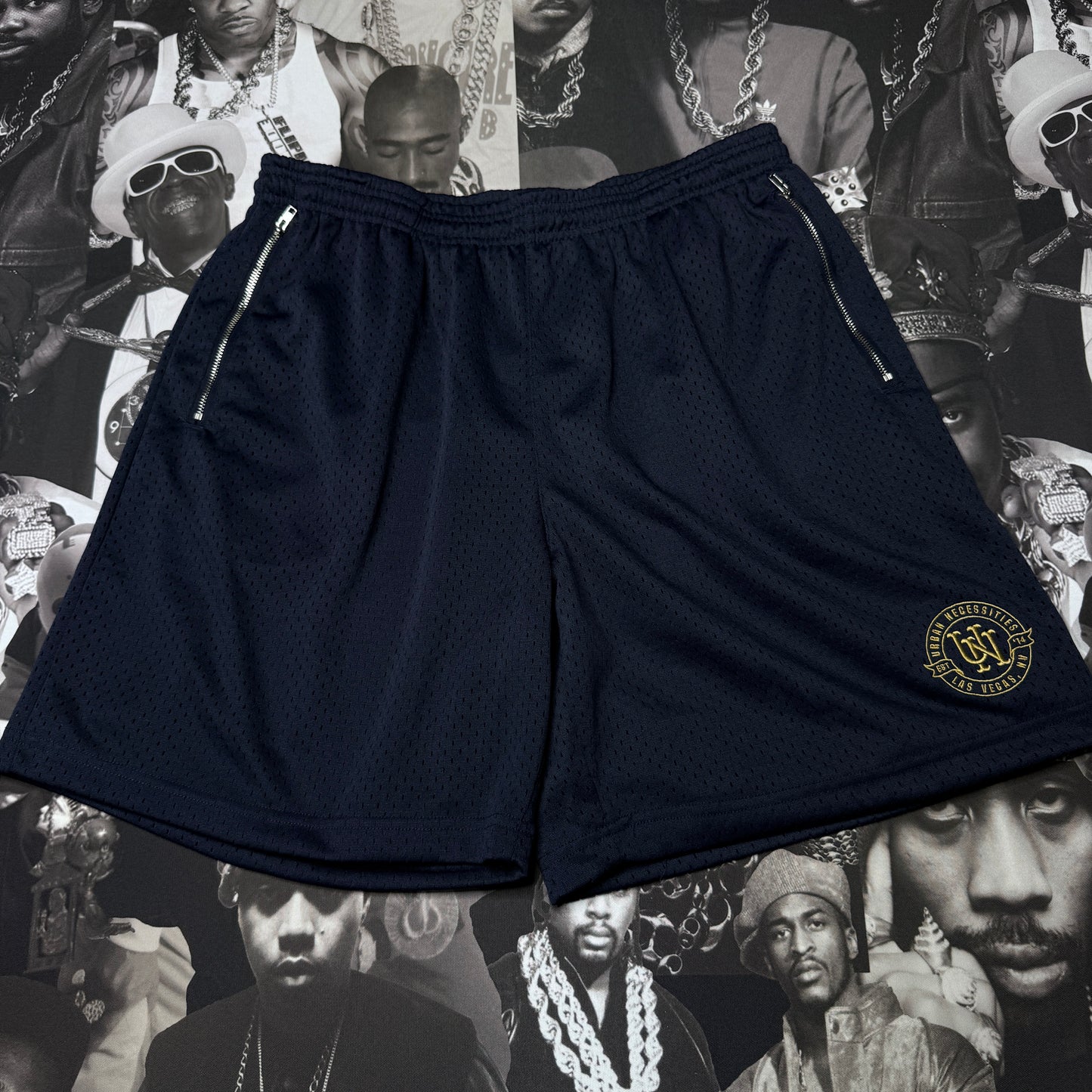 Urban Necessities Las Vegas Basketball Shorts,Mens X-Large, Blue