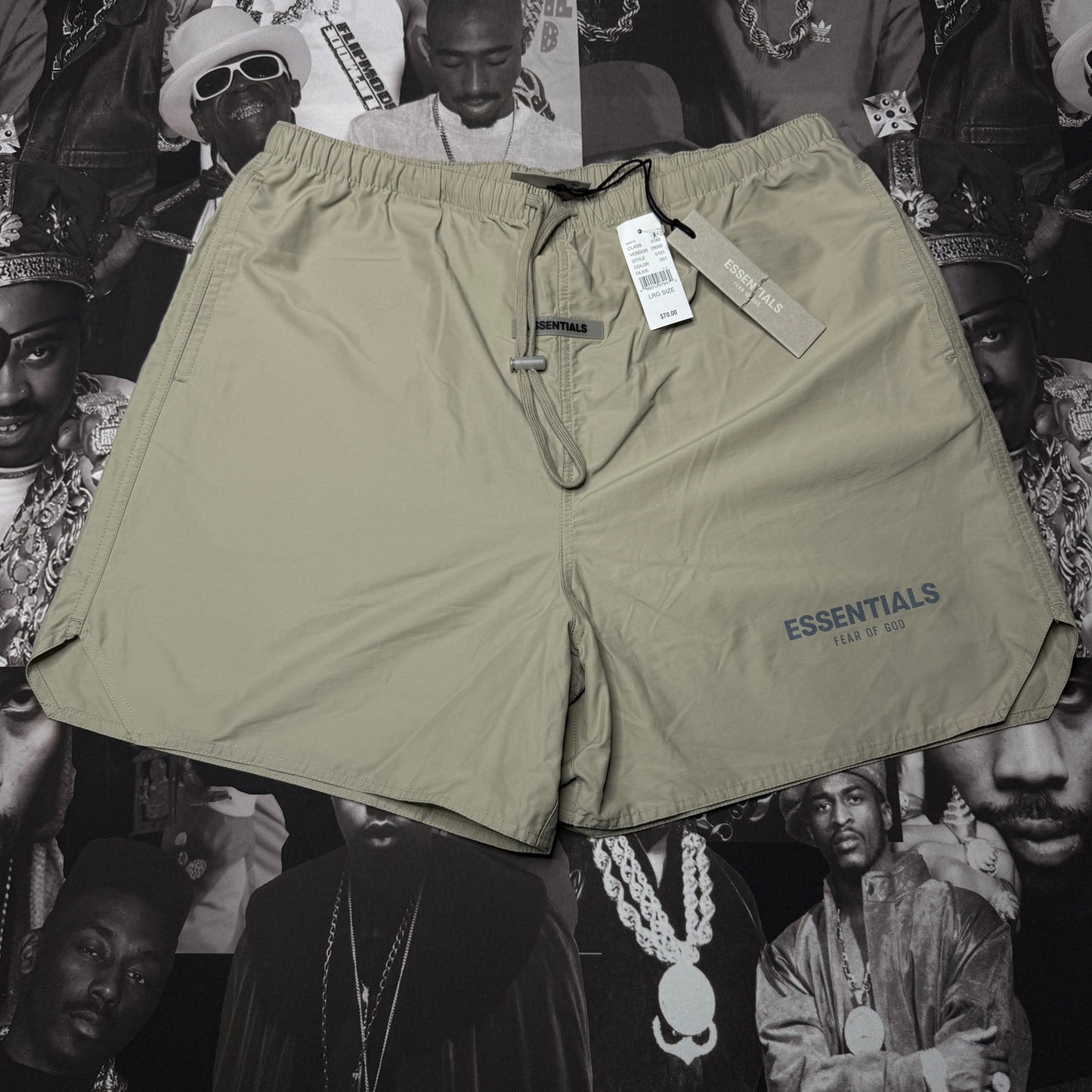 NWT Fear Of God Essentials Volley Shorts Moss Large
