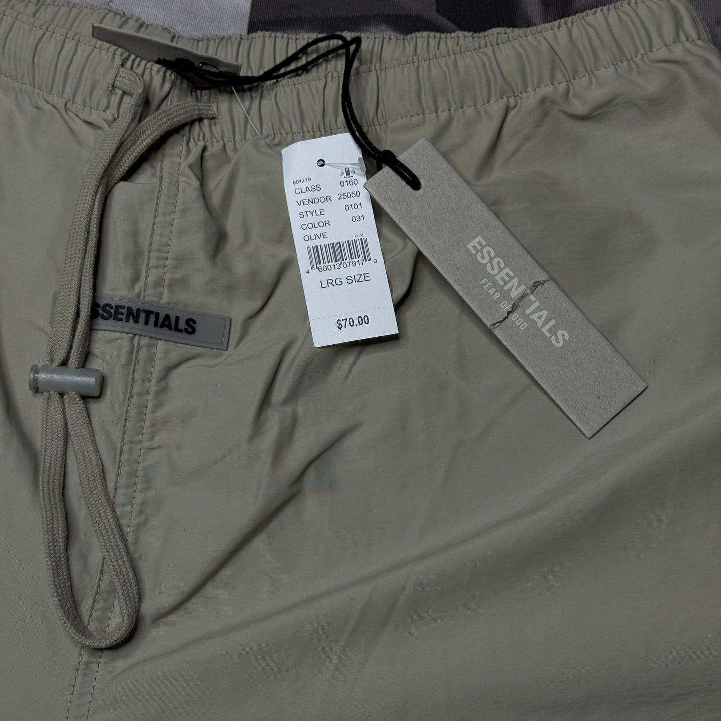 NWT Fear Of God Essentials Volley Shorts Moss Large