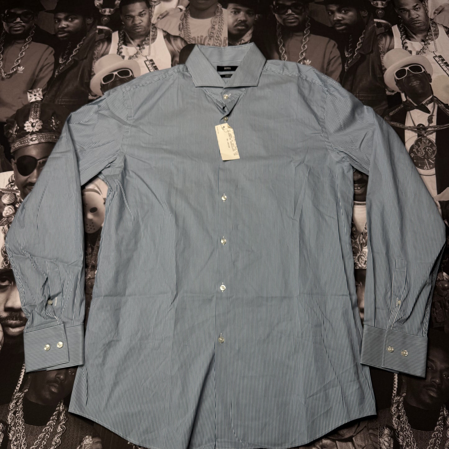 NWT Hugo Boss Slim fit Stretch Button Down 43R17 Neck XL