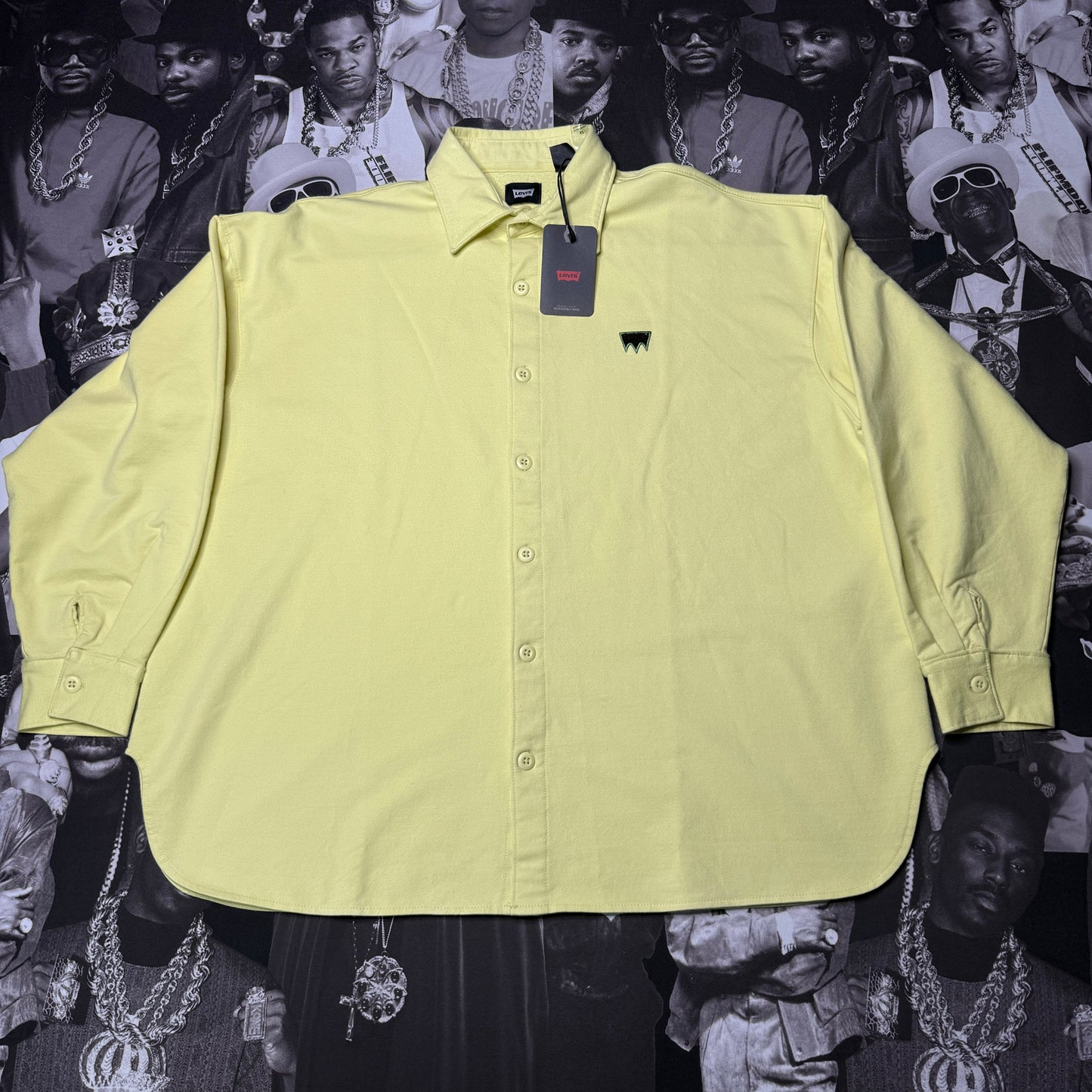 NWT Levi's Skateboarding Button-up Fleece Custard-Yellow Size Small