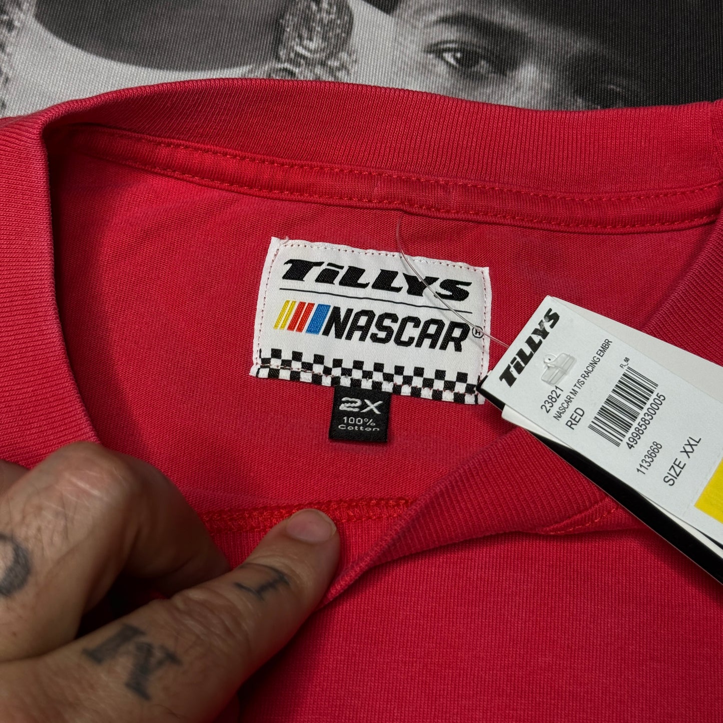 NWT TILLYS x NASCAR Racing Embroidered Mens Boxy Tee Red Size XXL Exclusive