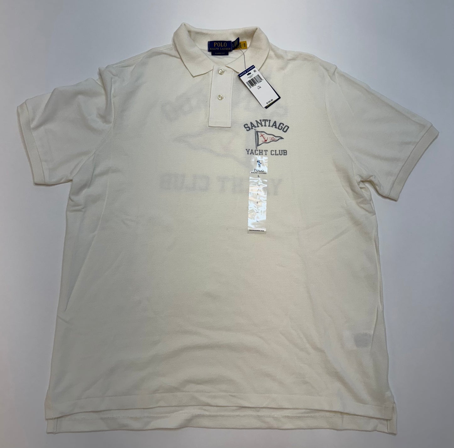 NWT Polo Ralph Lauren Classic Fit Nautical Mesh Polo Shirt Size Large White