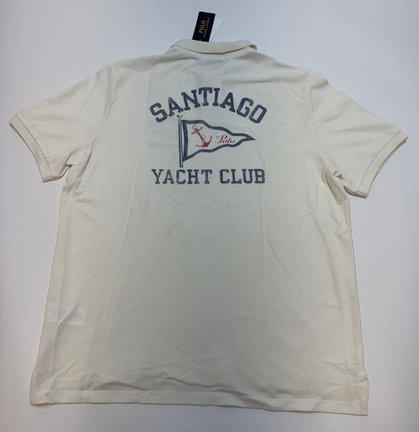 NWT Polo Ralph Lauren Classic Fit Nautical Mesh Polo Shirt Size Large White