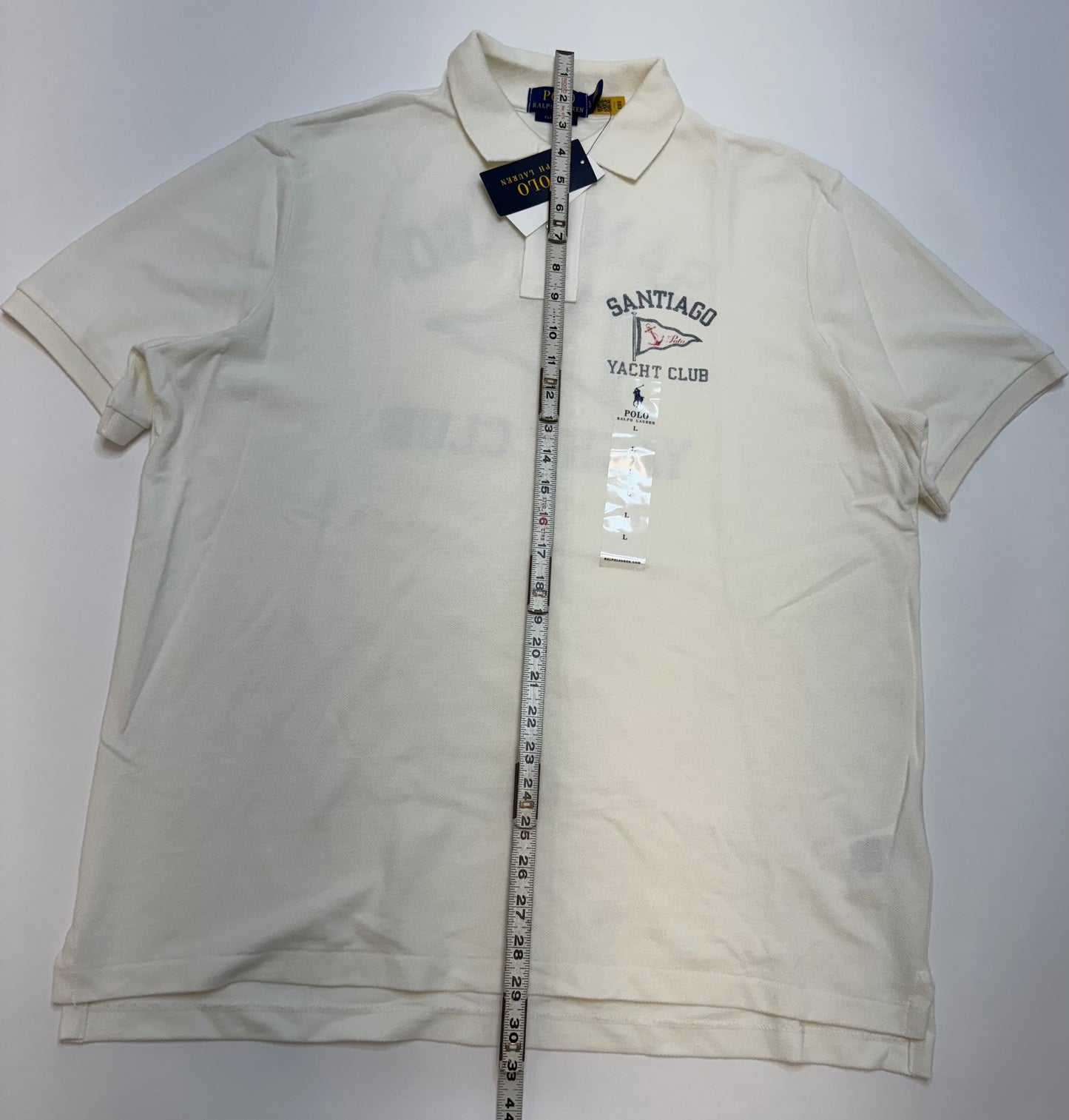 NWT Polo Ralph Lauren Classic Fit Nautical Mesh Polo Shirt Size Large White