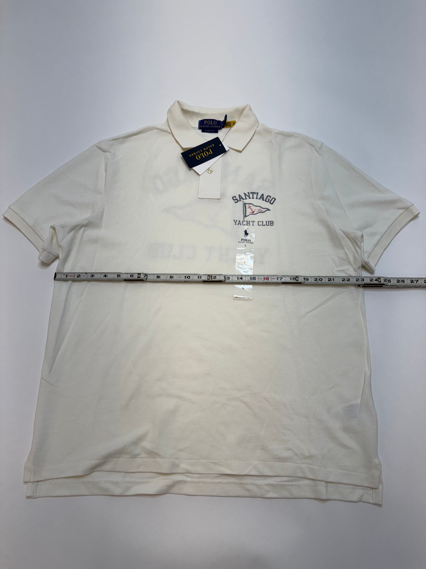 NWT Polo Ralph Lauren Classic Fit Nautical Mesh Polo Shirt Size Large White