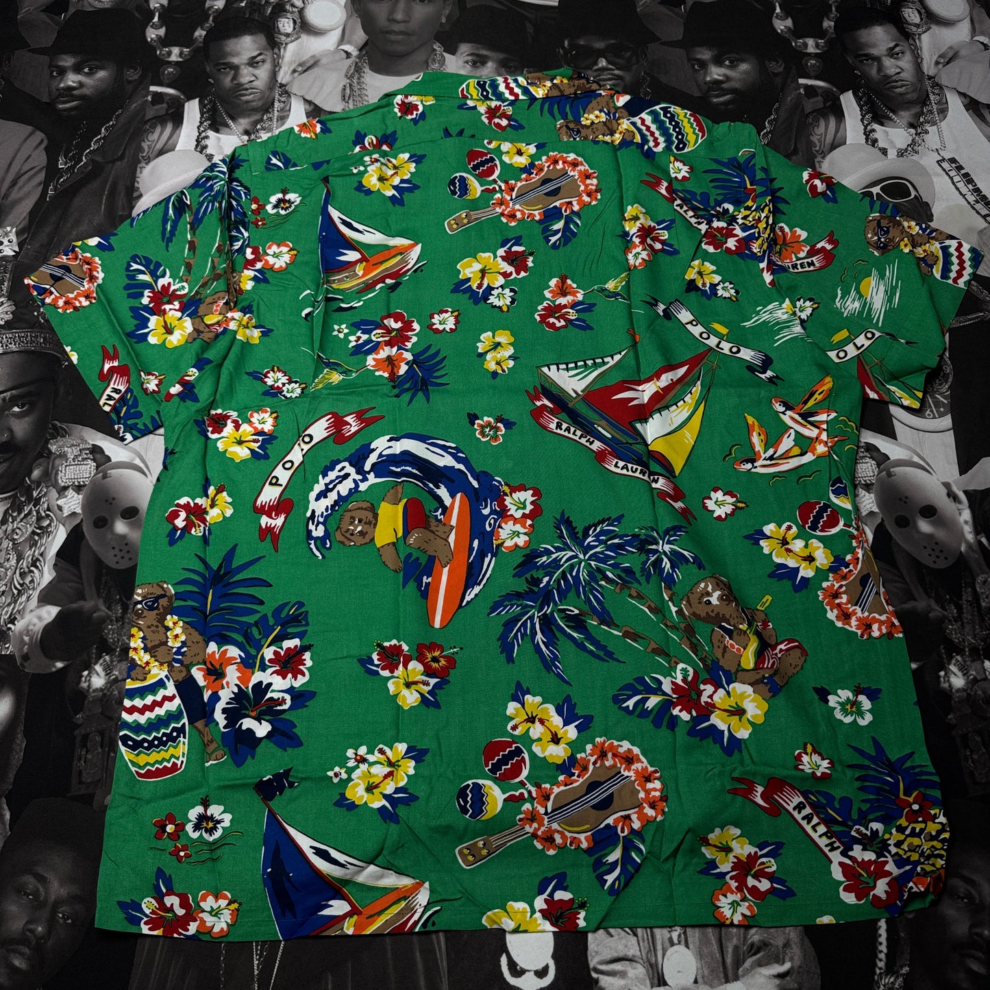 NWT Polo Ralph Lauren Classic Fit Polo Bear-Print Camp Shirt