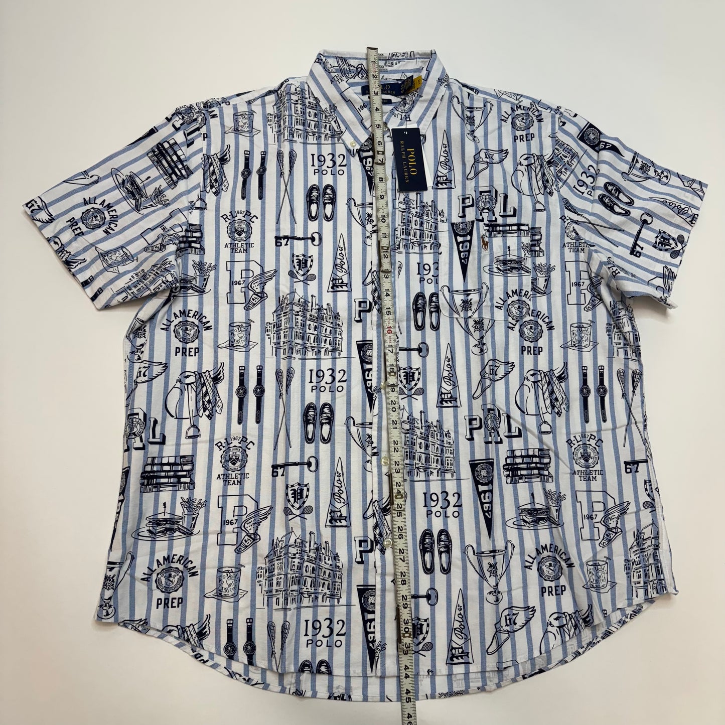 NWT Polo Ralph Lauren Classic Fit Striped Oxford Button Down Shirt Size XXL