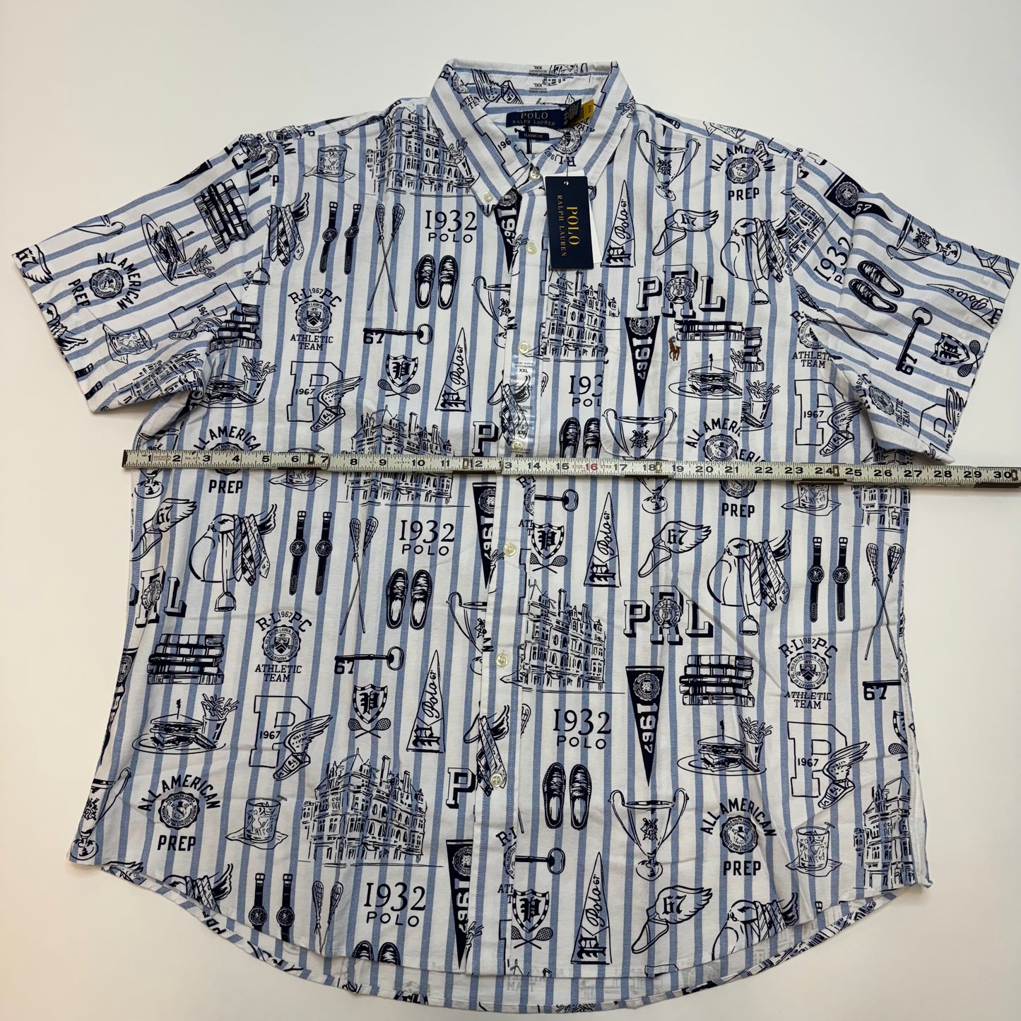 NWT Polo Ralph Lauren Classic Fit Striped Oxford Button Down Shirt Size XXL