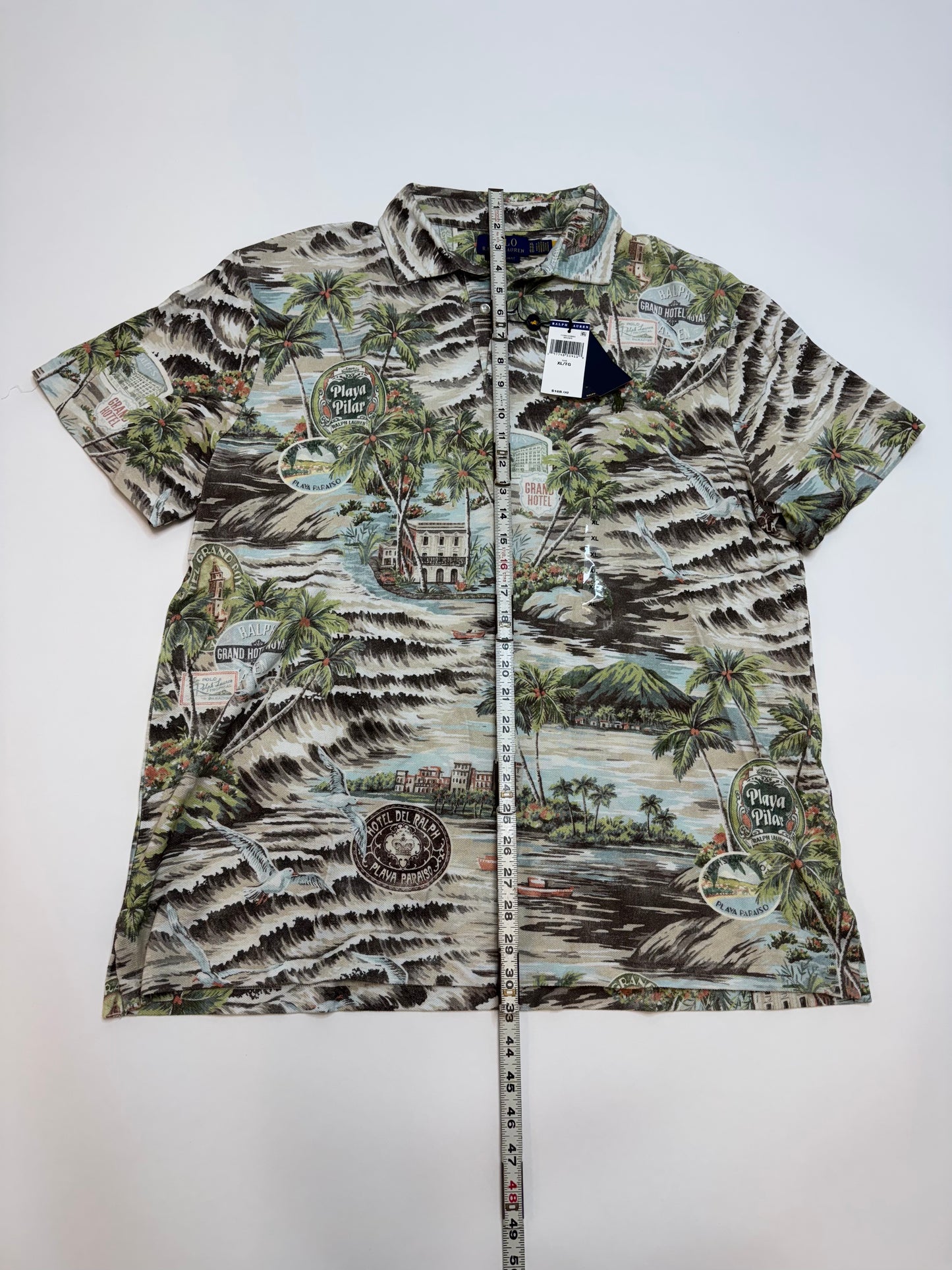 NWT Polo Ralph Lauren Custom Slim Fit Printed Mesh Polo Shirt XL Multi-Colored