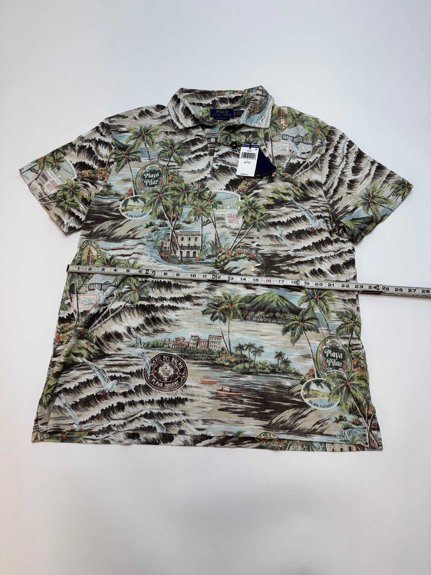 NWT Polo Ralph Lauren Custom Slim Fit Printed Mesh Polo Shirt XL Multi-Colored
