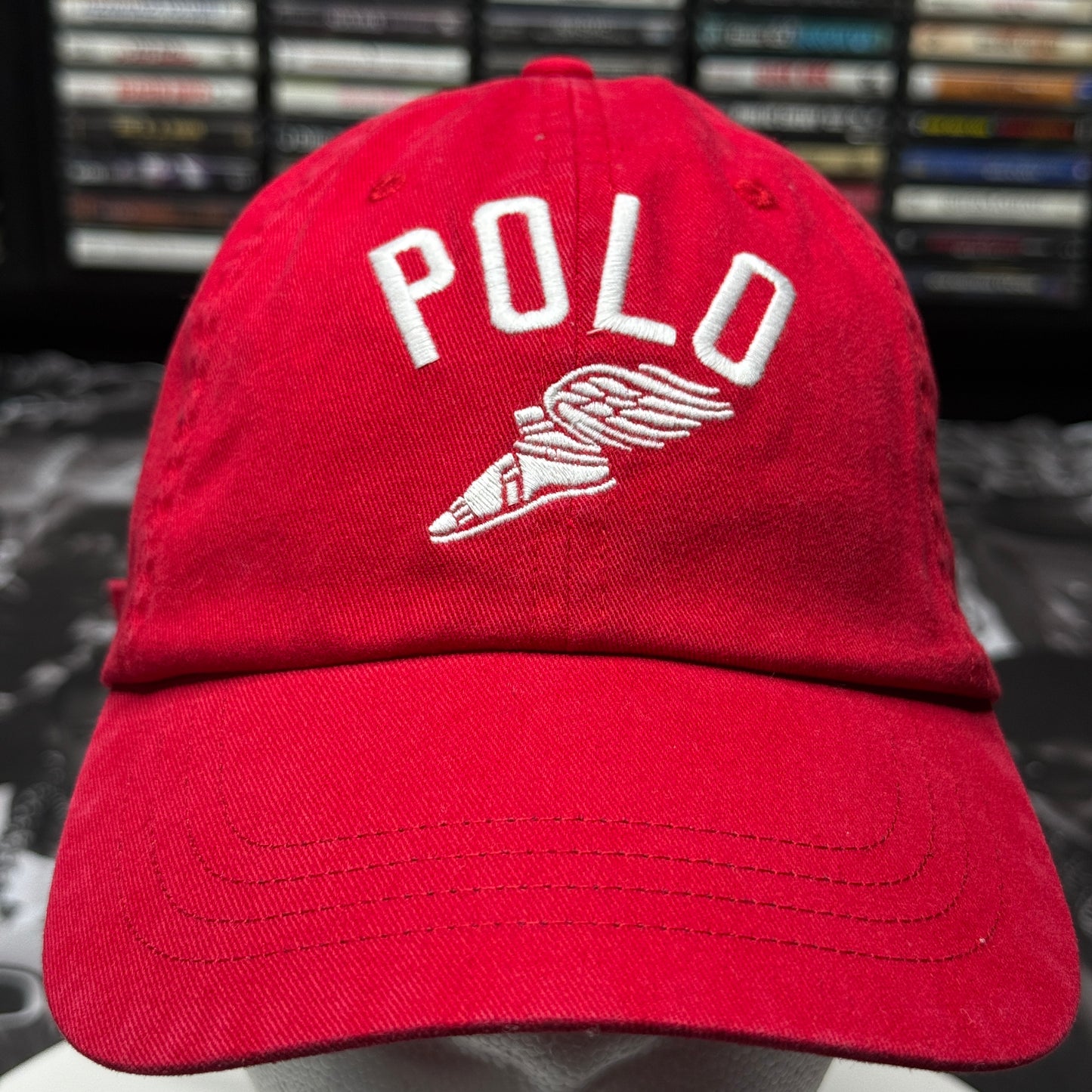NWT Polo Ralph Lauren P-Wing Ball Cap One Size Red Cotton
