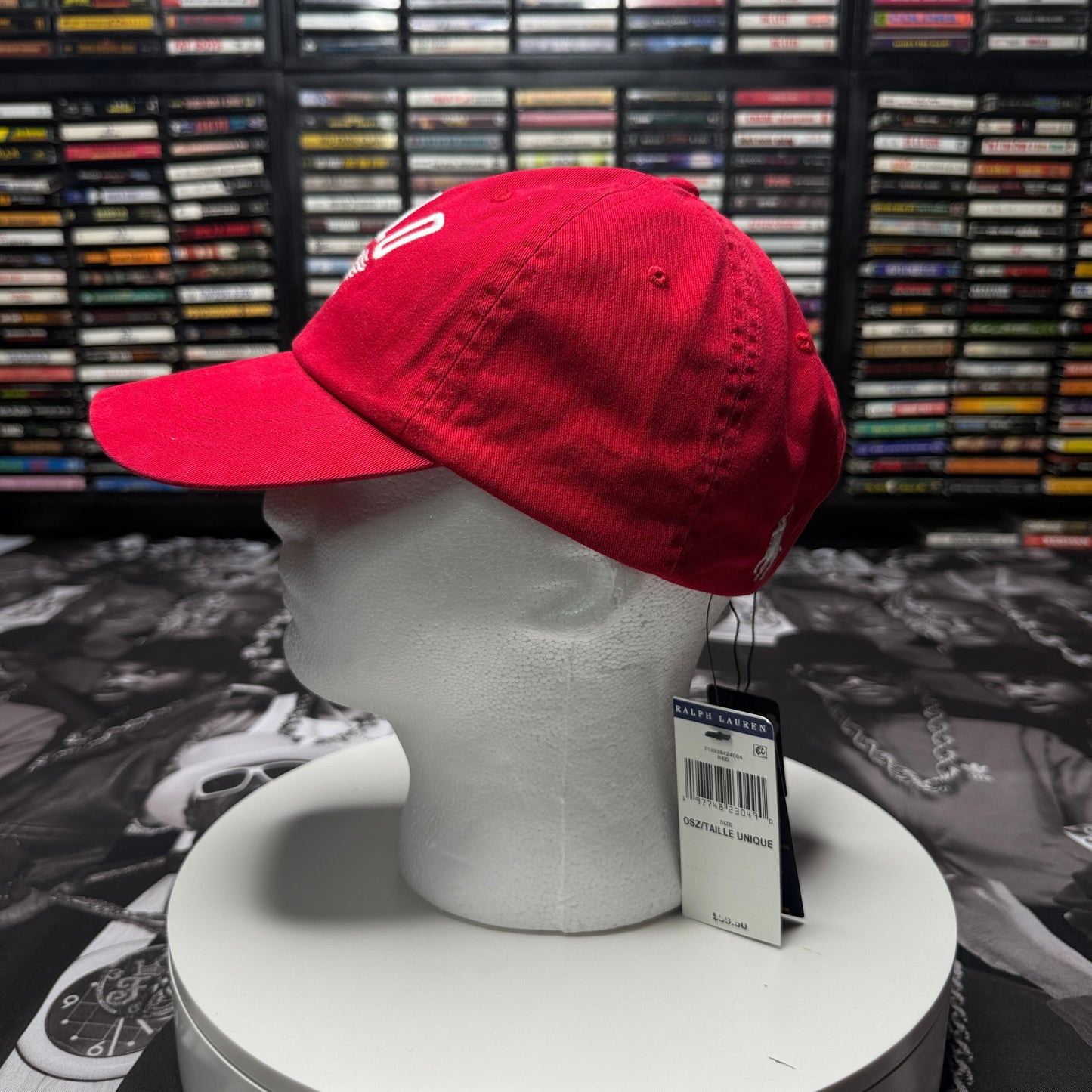 NWT Polo Ralph Lauren P-Wing Ball Cap One Size Red Cotton