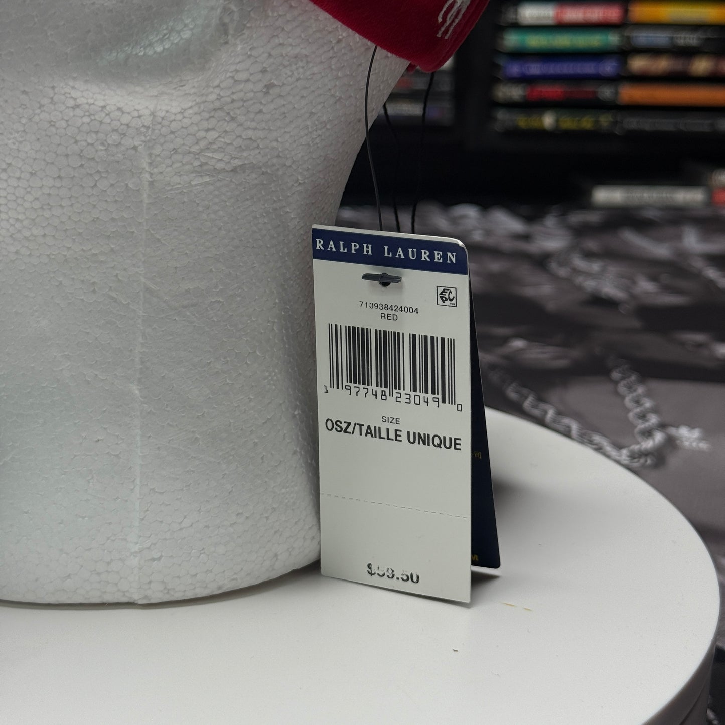 NWT Polo Ralph Lauren P-Wing Ball Cap One Size Red Cotton
