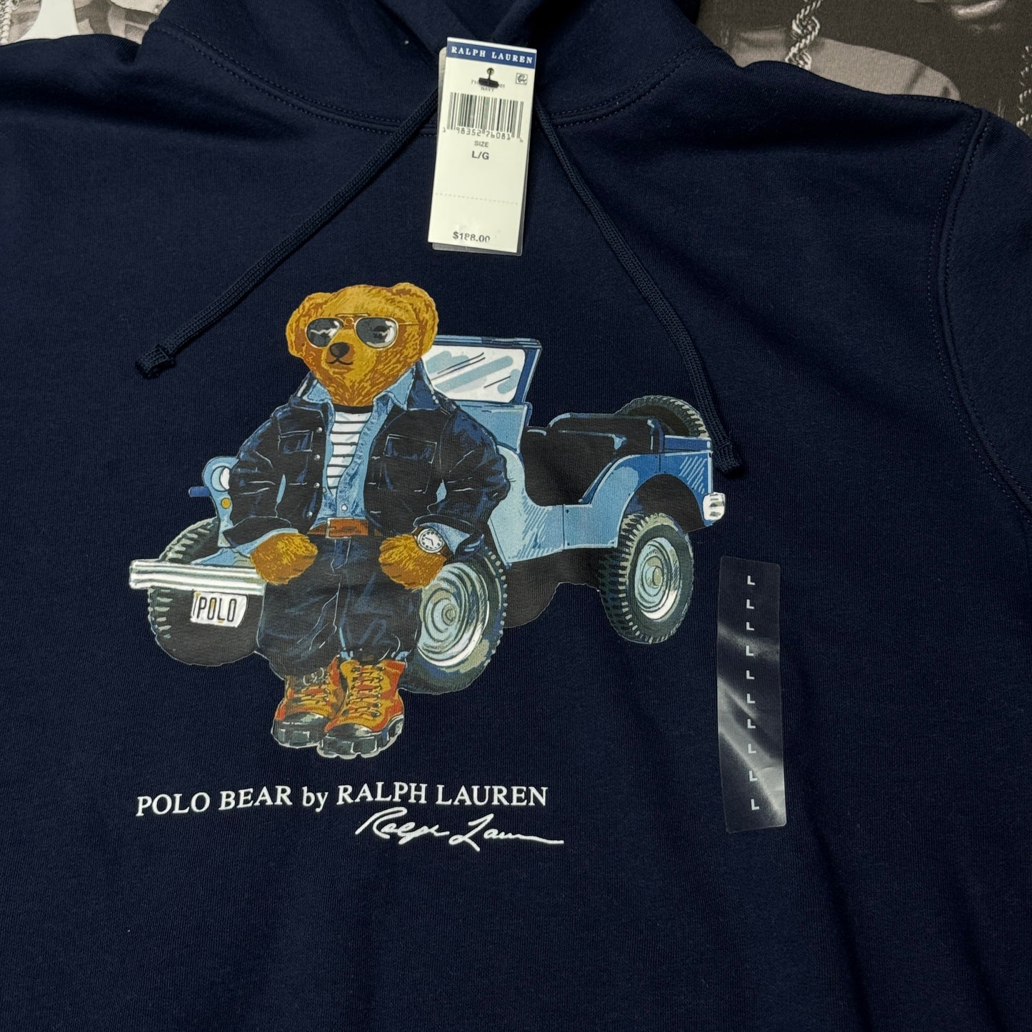 NWT Polo Ralph Lauren Polo Bear Garment-Dyed Fleece Hoodie Large