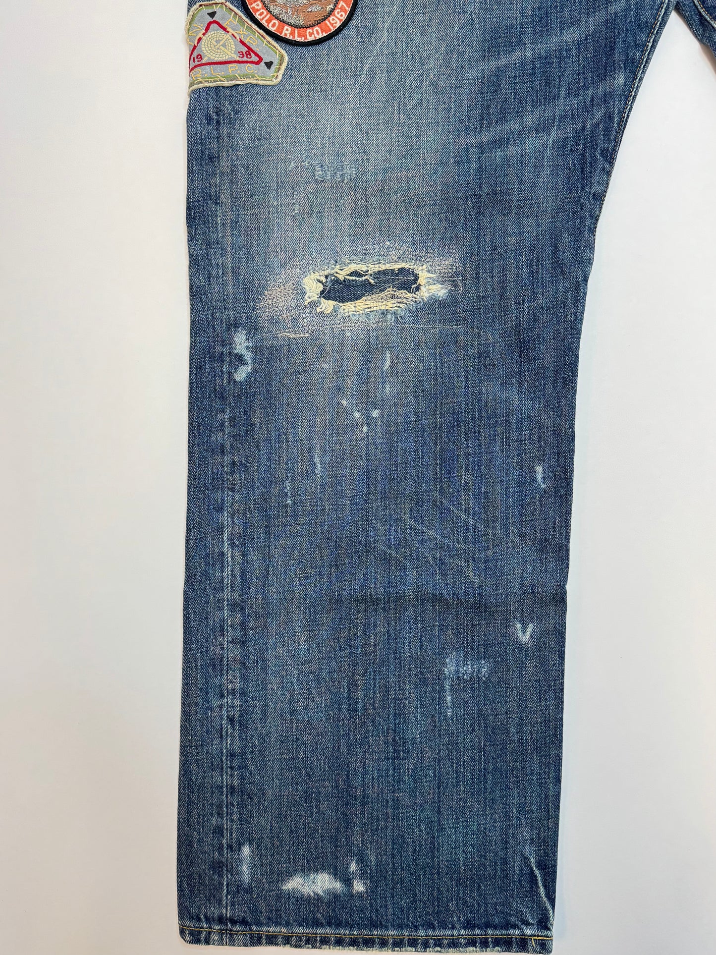 NWT Polo Ralph Lauren Vintage Classic Fit Graphic Jean Blue 35x30