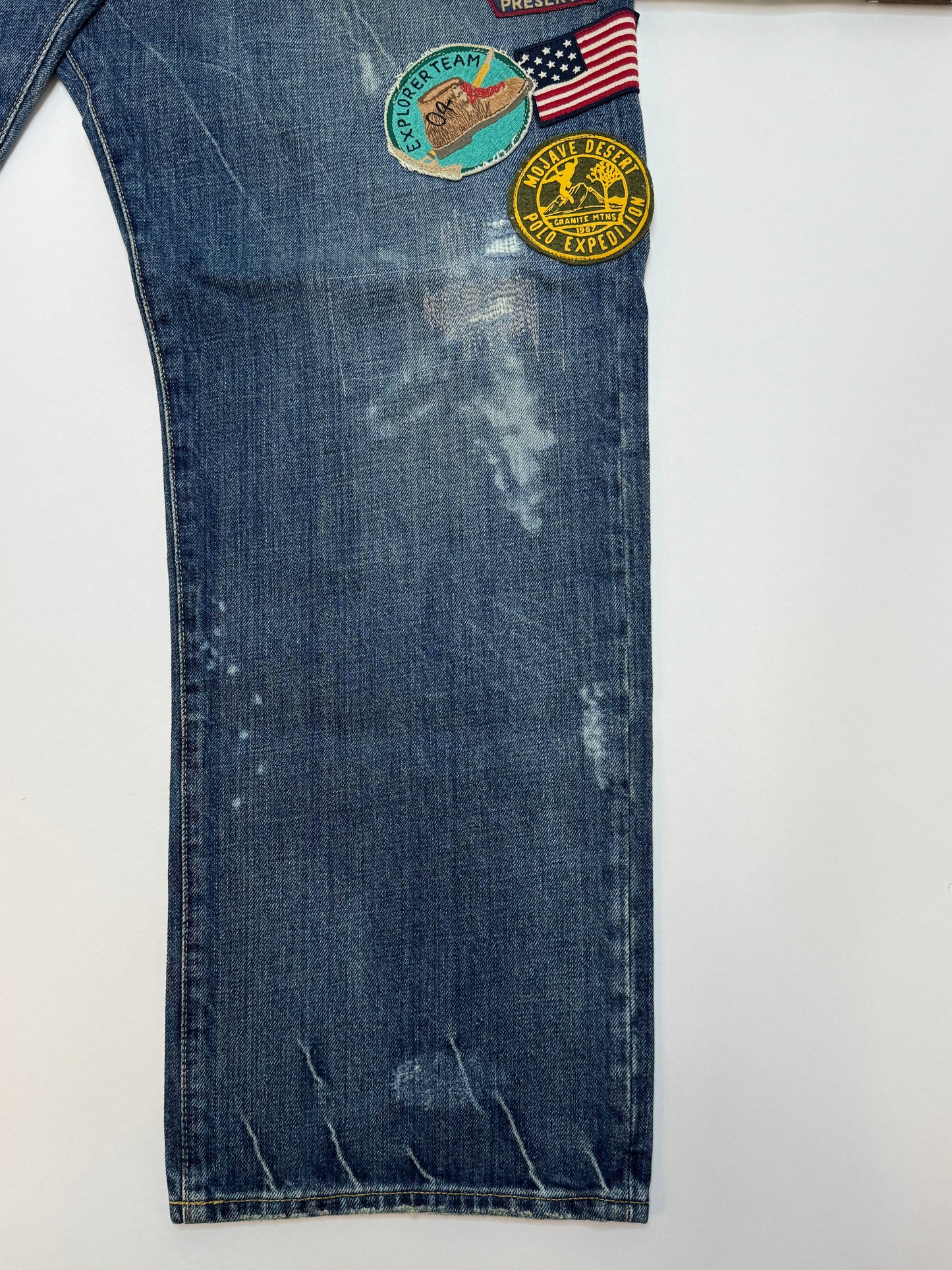 NWT Polo Ralph Lauren Vintage Classic Fit Graphic Jean Blue 35x30