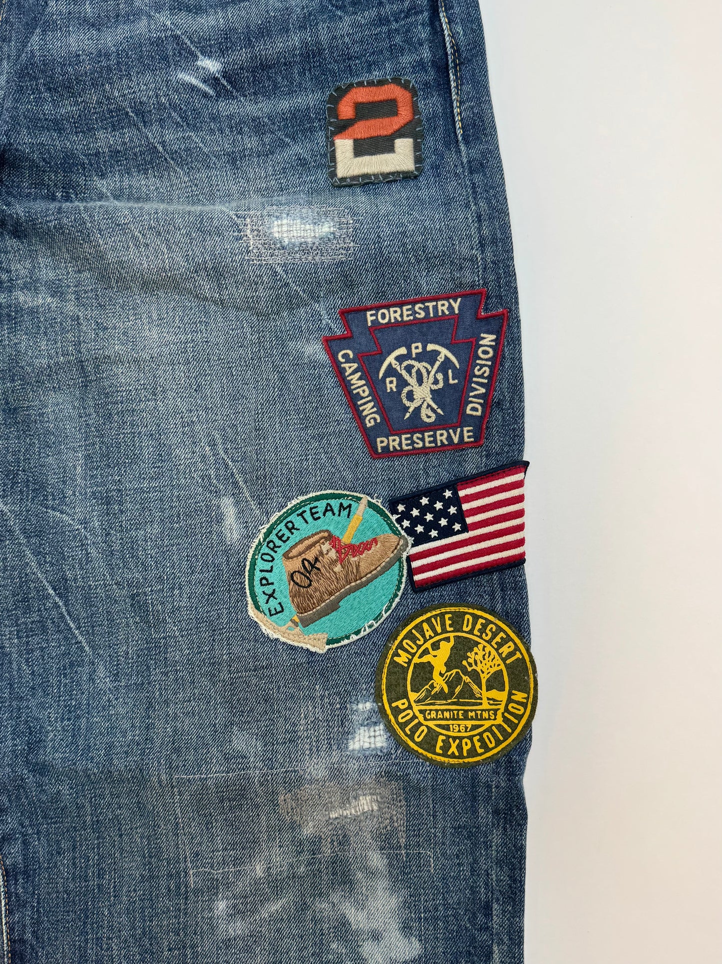 NWT Polo Ralph Lauren Vintage Classic Fit Graphic Jean Blue 35x30