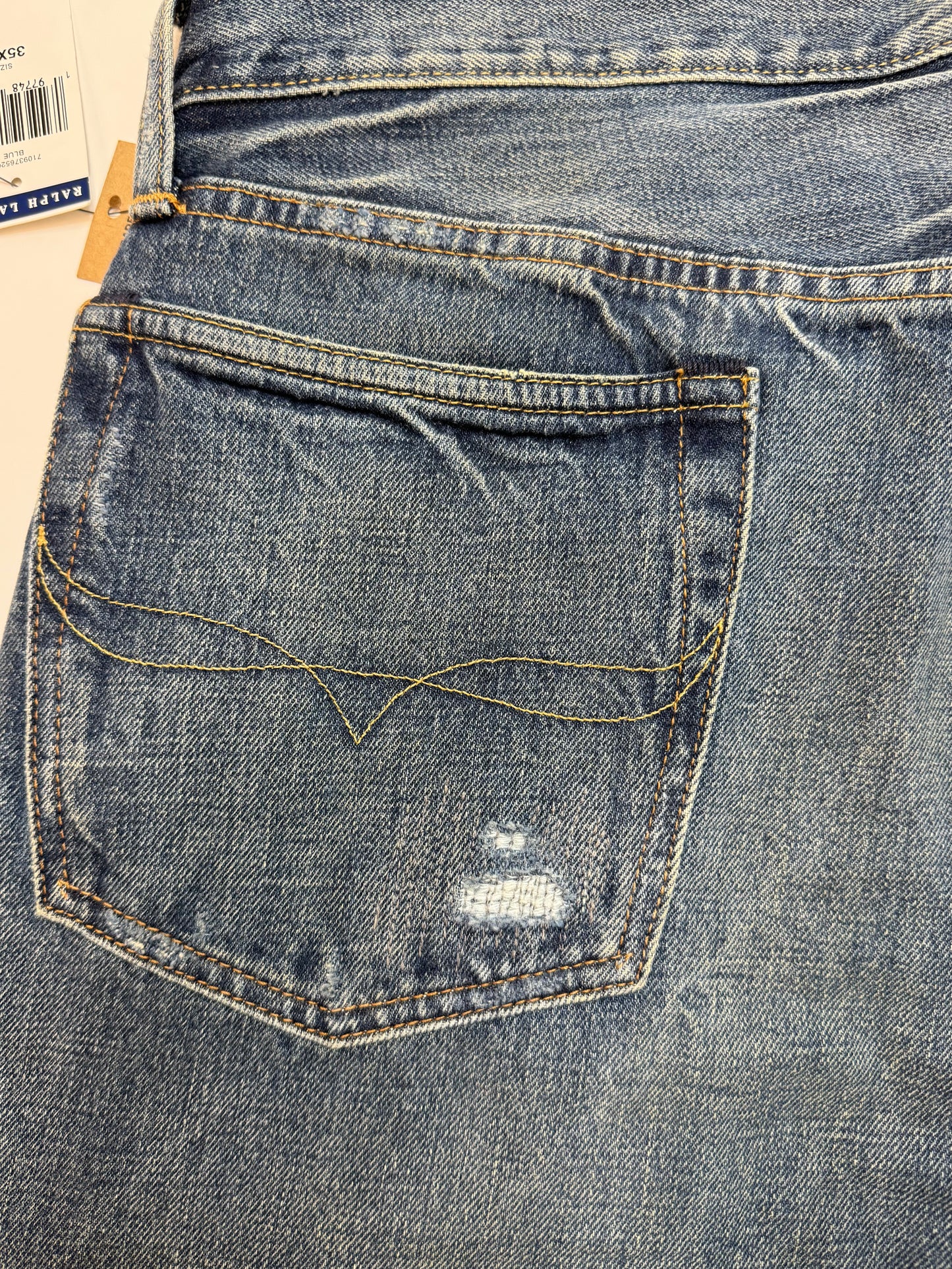 NWT Polo Ralph Lauren Vintage Classic Fit Graphic Jean Blue 35x30