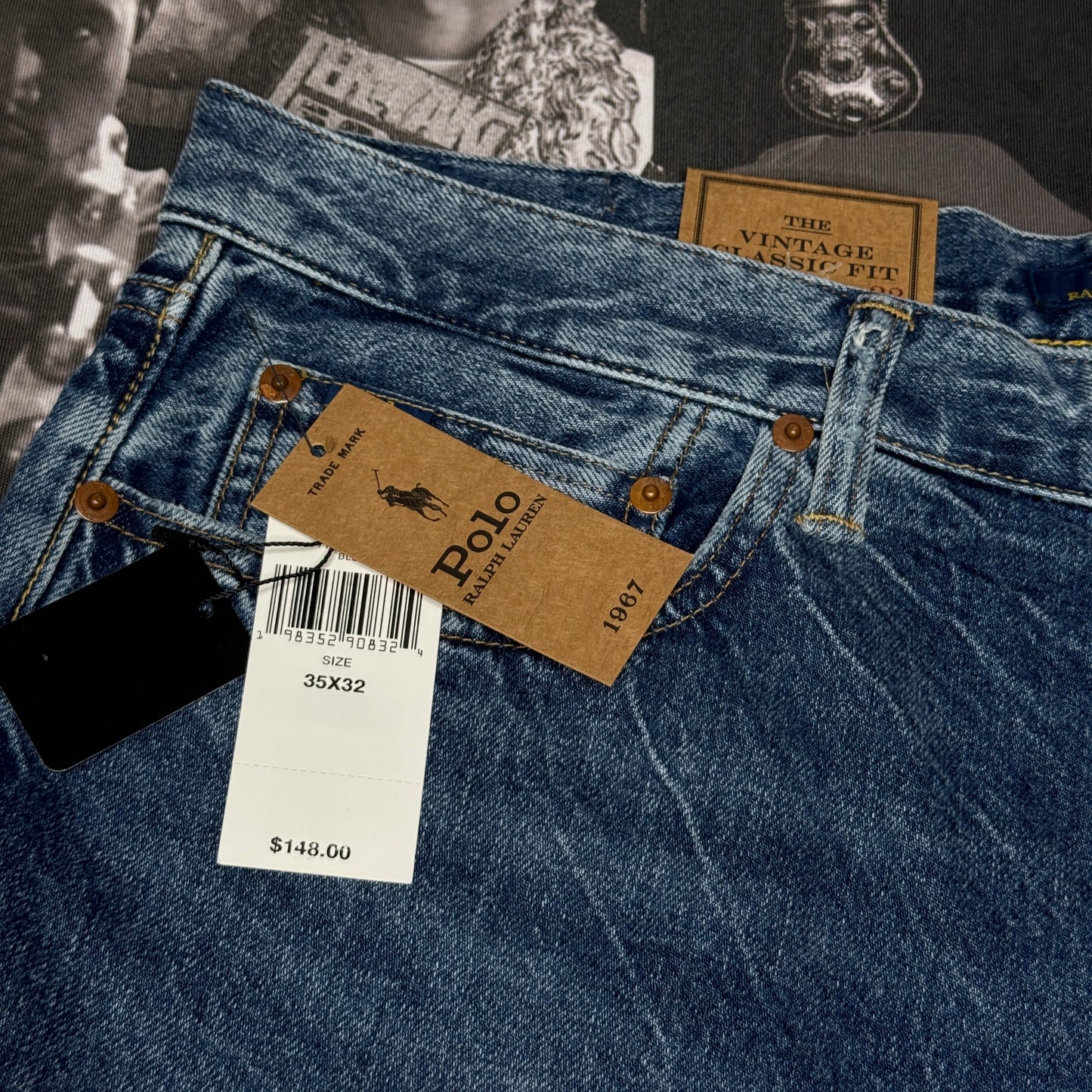NWT Polo Ralph Lauren The Vintage Classic Fit Full Length Straight Denim Jeans