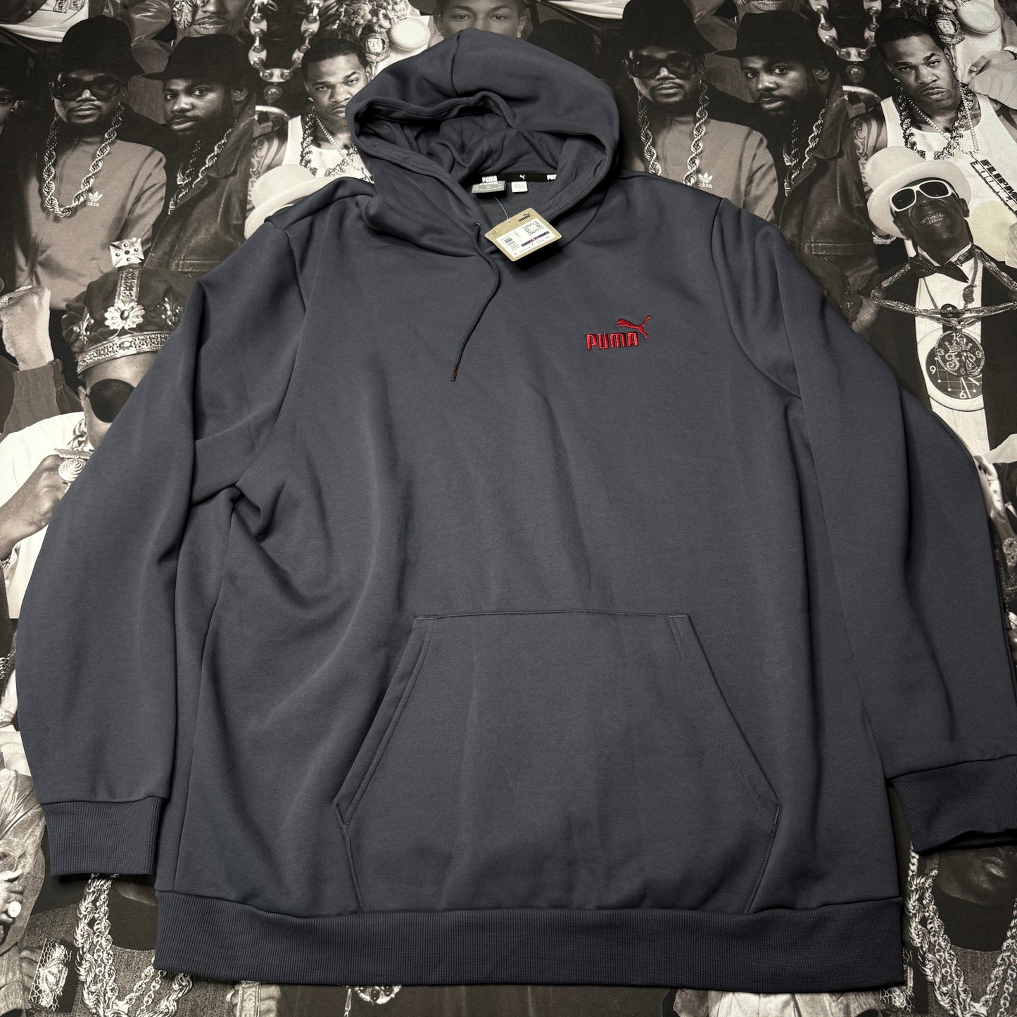 NWT Puma Men's Embroidered Logo Fleece Hoodie sz XXL Galactic Grey