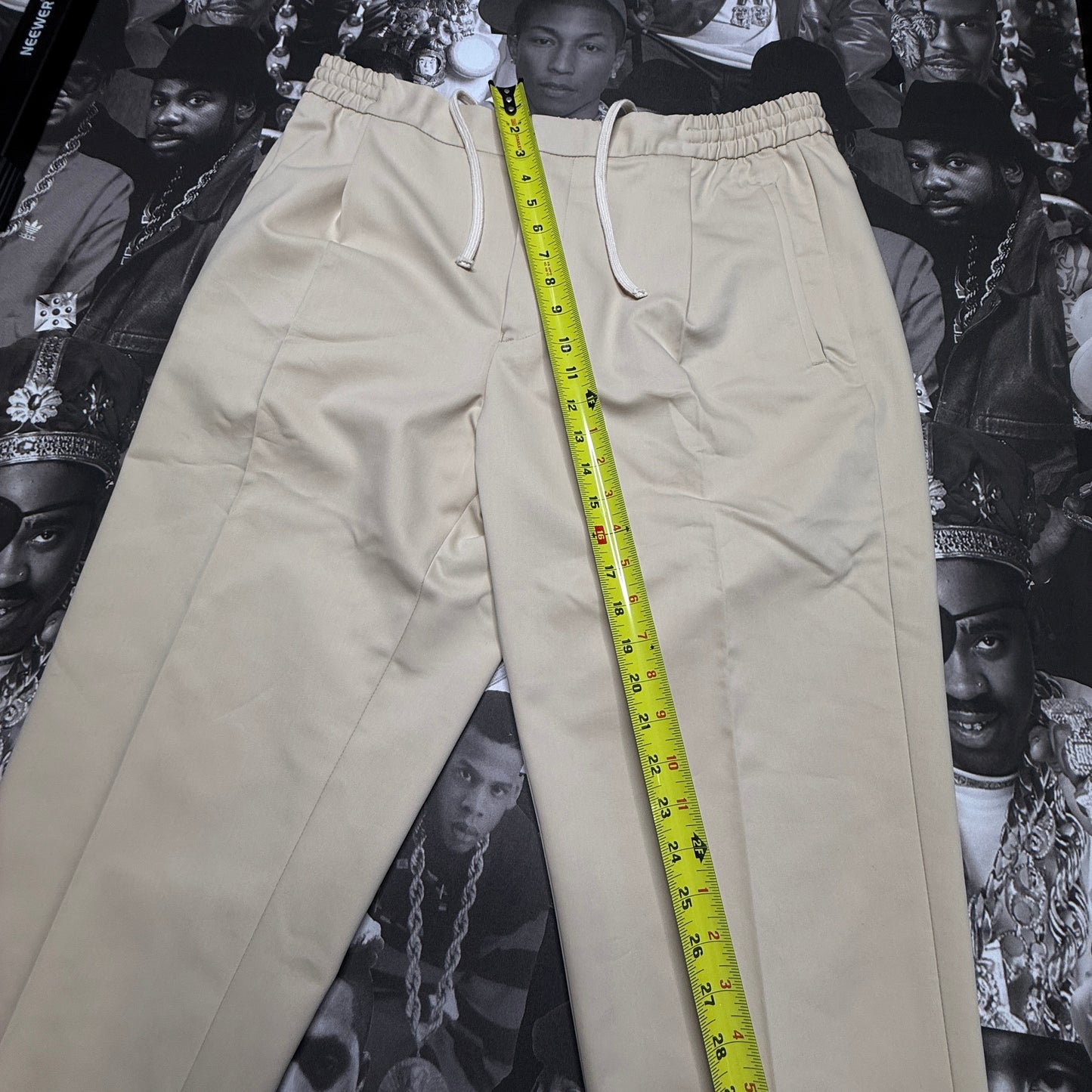 NWT REISS Hove Drawstring Technical Trousers in Stone sz 36 READ