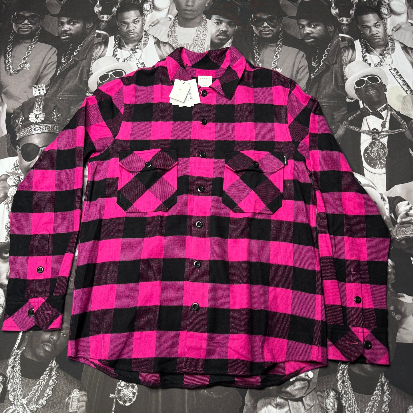 NWT Sandro Paris Lumber Shirt Rose XL