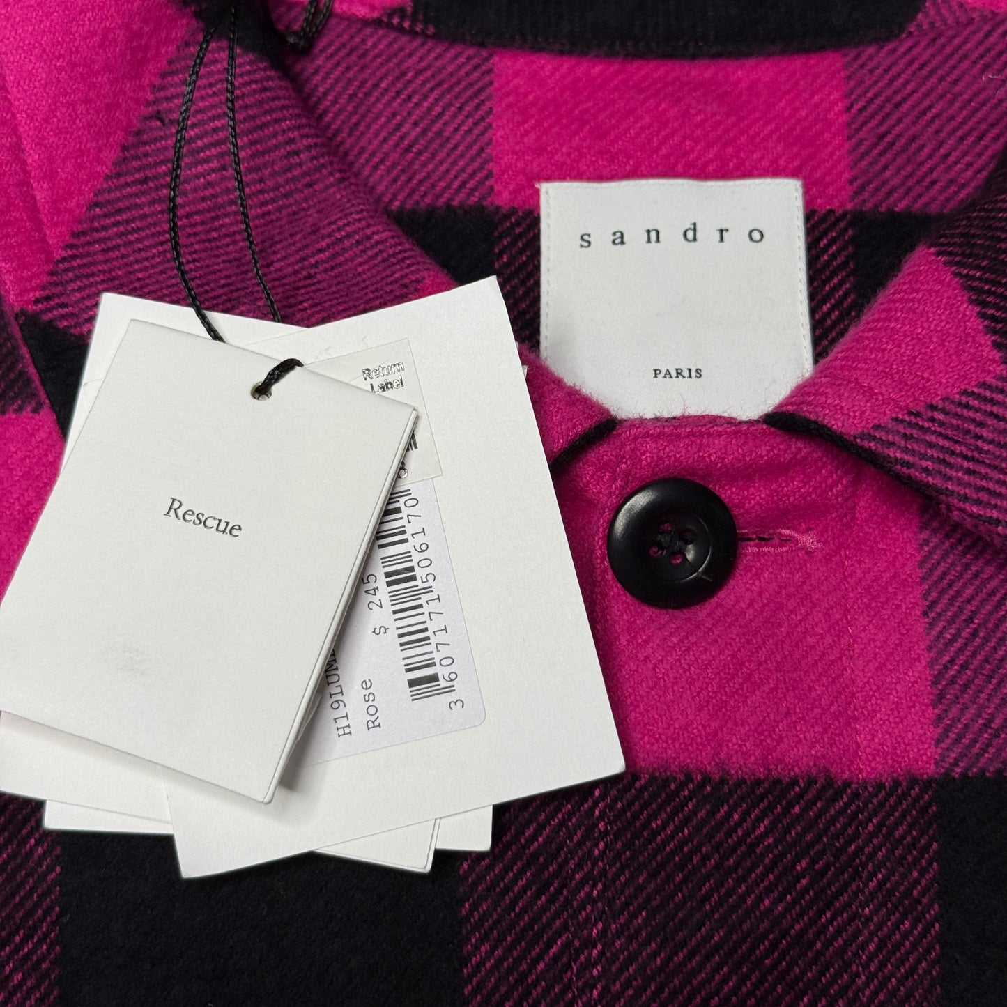 NWT Sandro Paris Lumber Shirt Rose XL