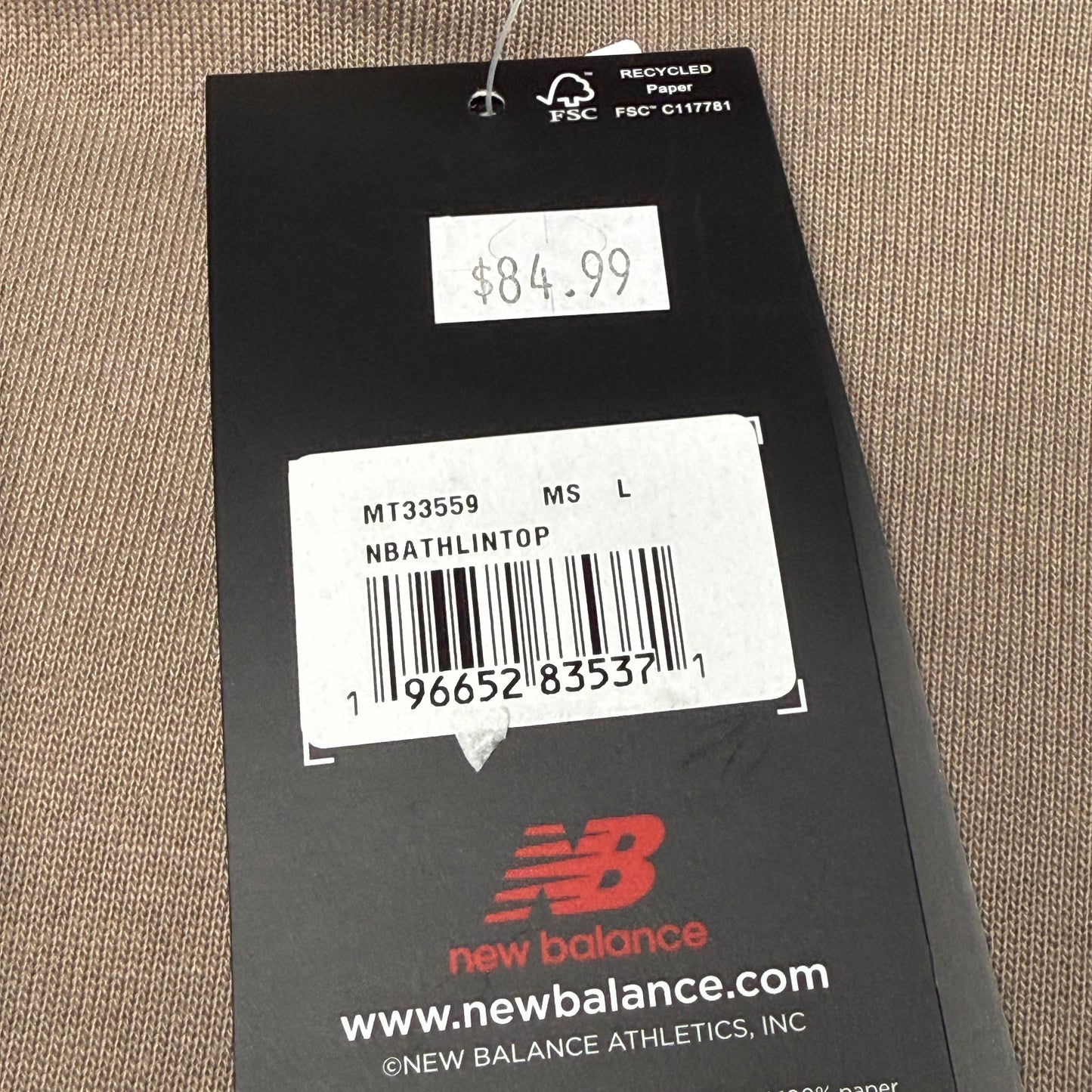 NWT New Balance Oversized Hoodie Large Light Brown MT33559