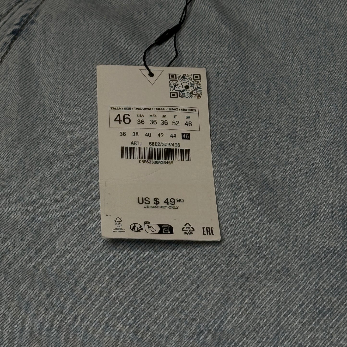NWT Zara Slouchy Fit Cropped Length Jeans size 36