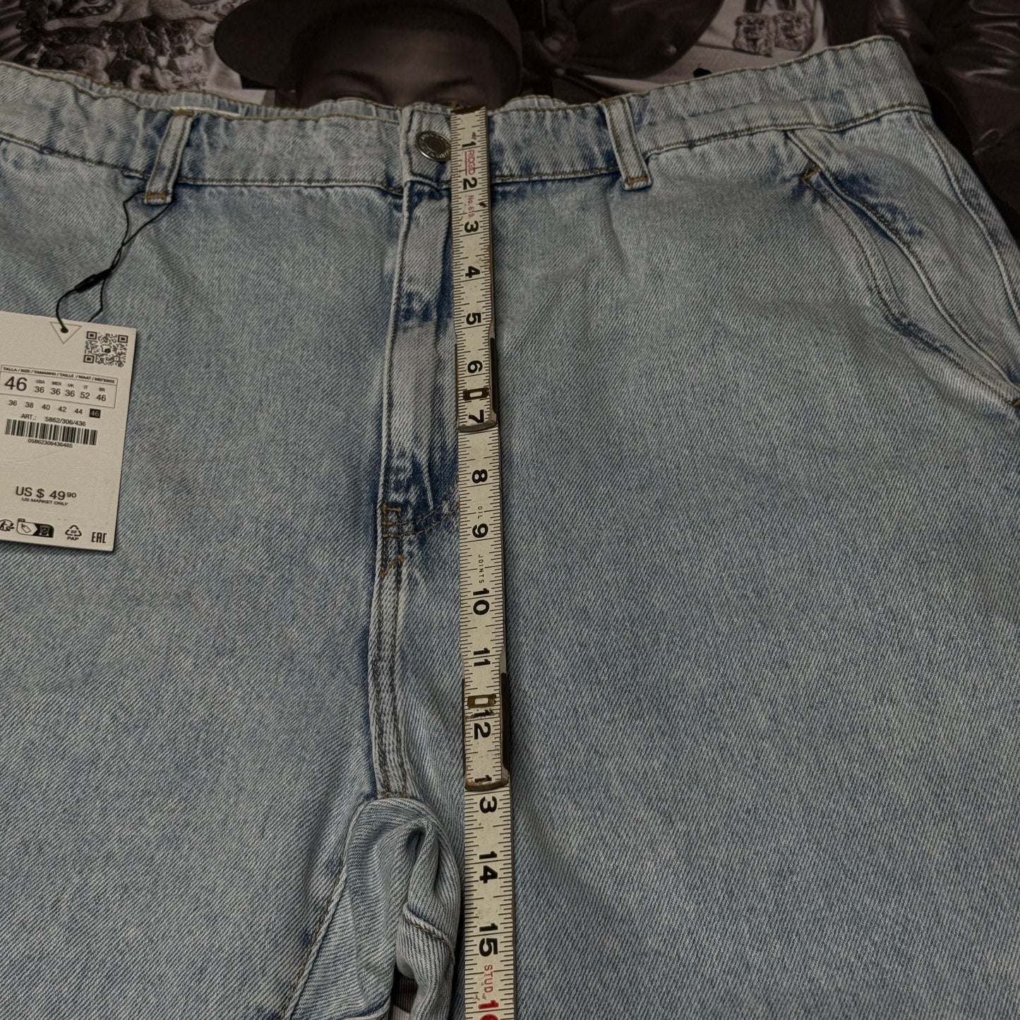 NWT Zara Slouchy Fit Cropped Length Jeans size 36