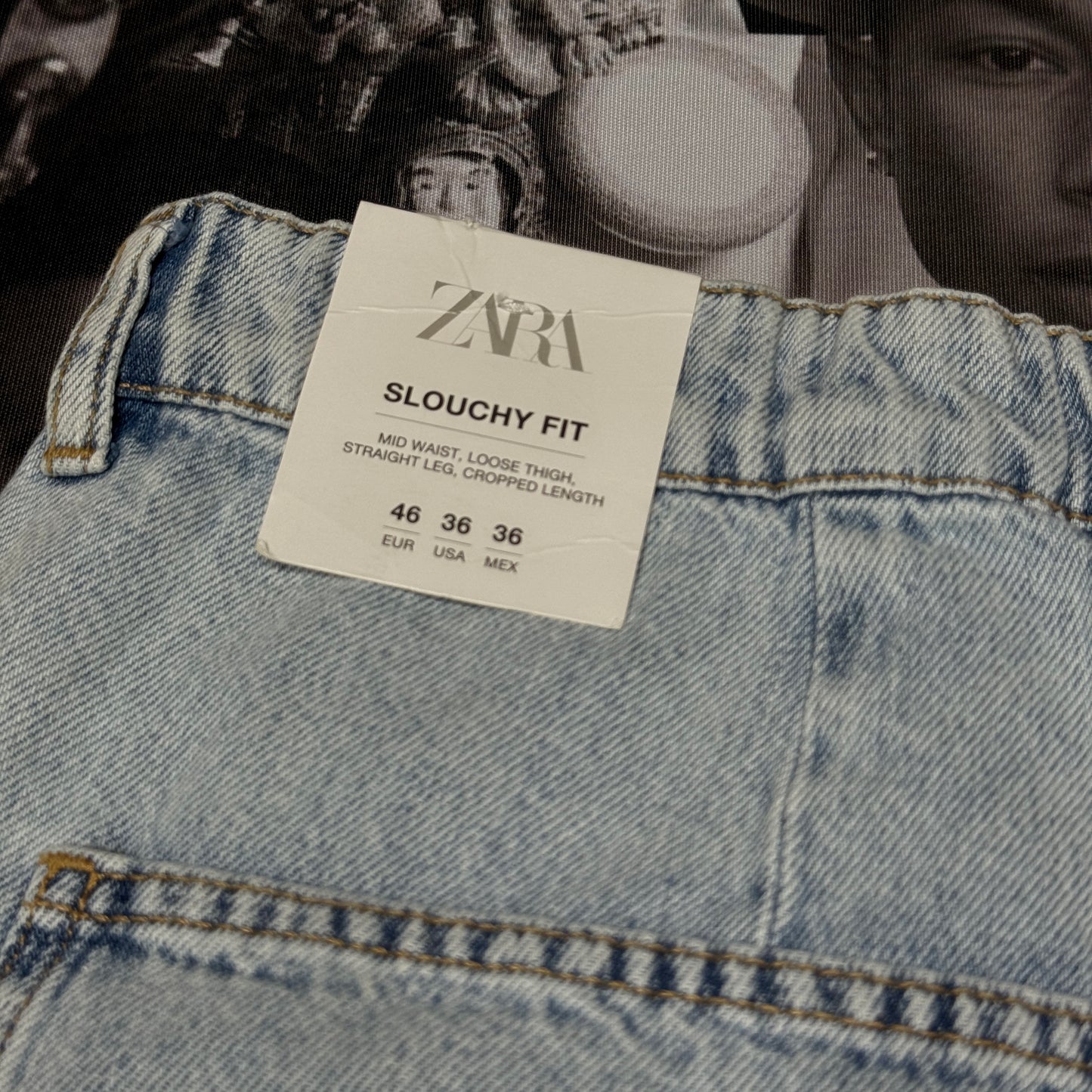 NWT Zara Slouchy Fit Cropped Length Jeans size 36