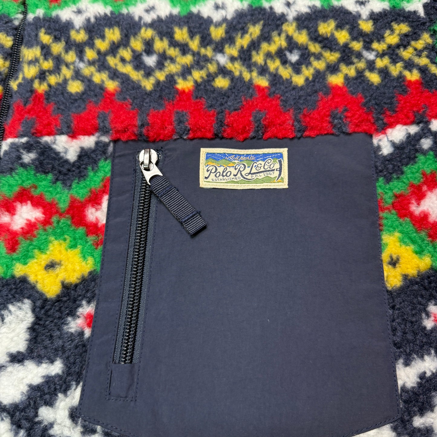 New Polo Ralph Lauren Jacquard Pile In Cruise Navy Snowflake Fairisle Size 2XB