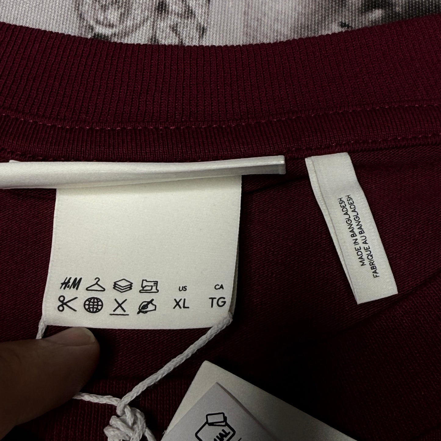 NWT H&M Heavyweight Cotton Tee Burgundy SZ XL